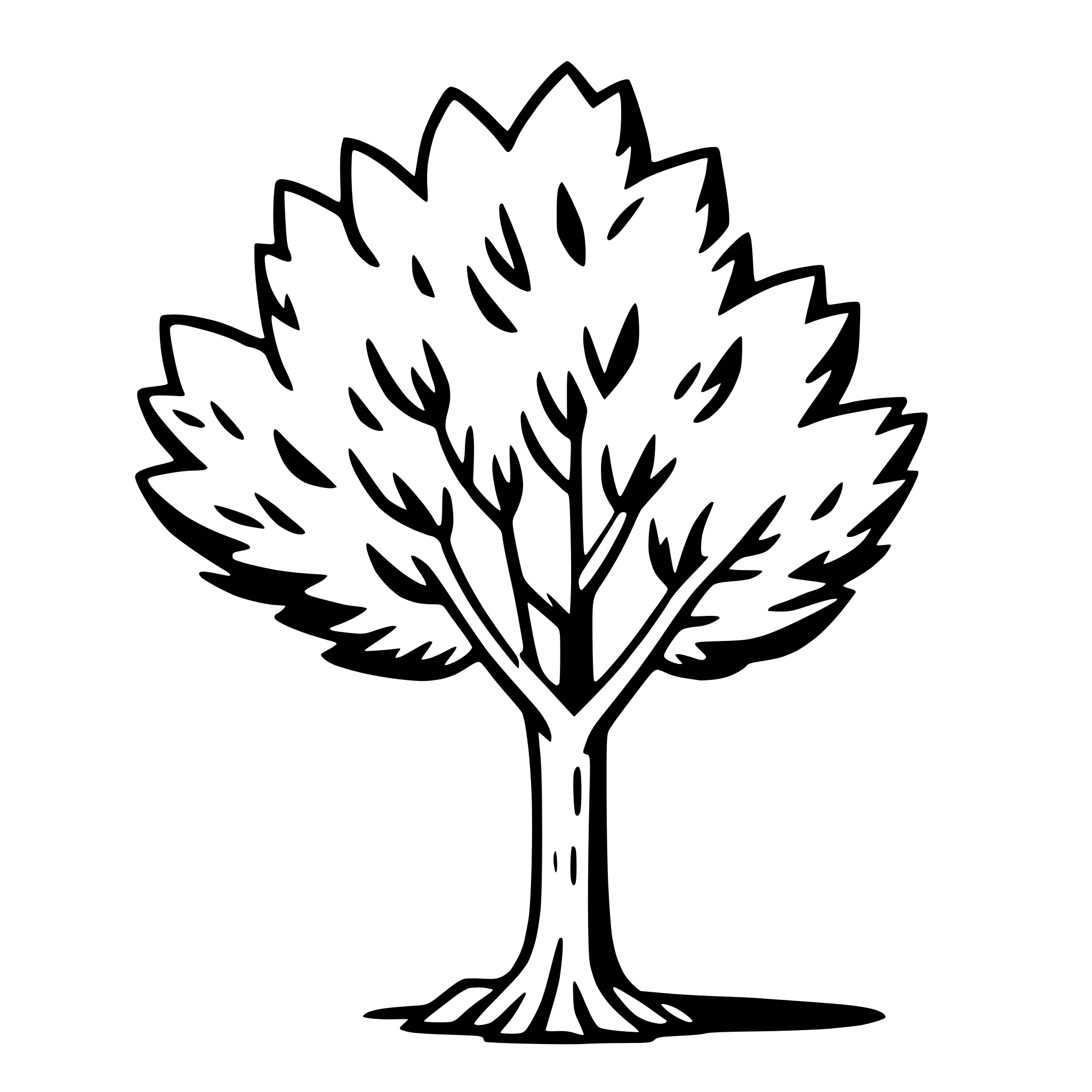 AI-generated SVG of a willow tree