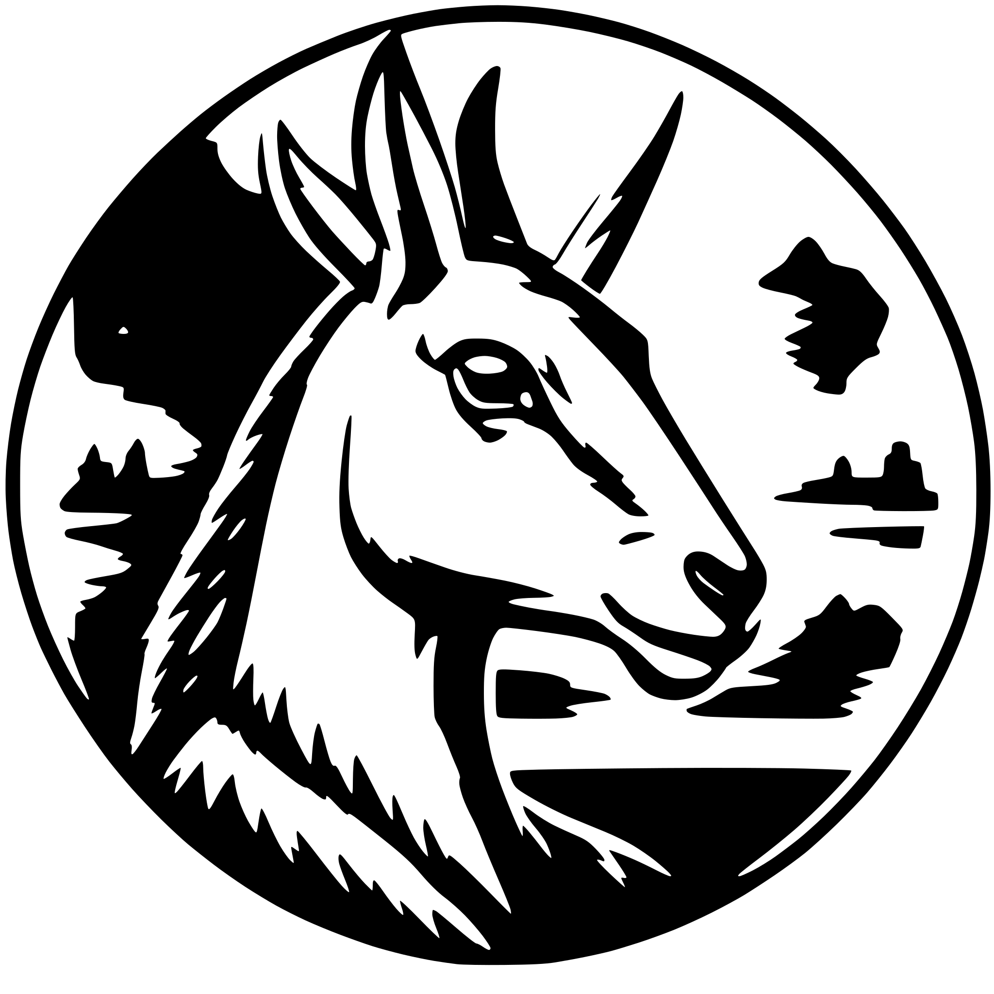 AI-generated SVG of a gazelle head inside a circle