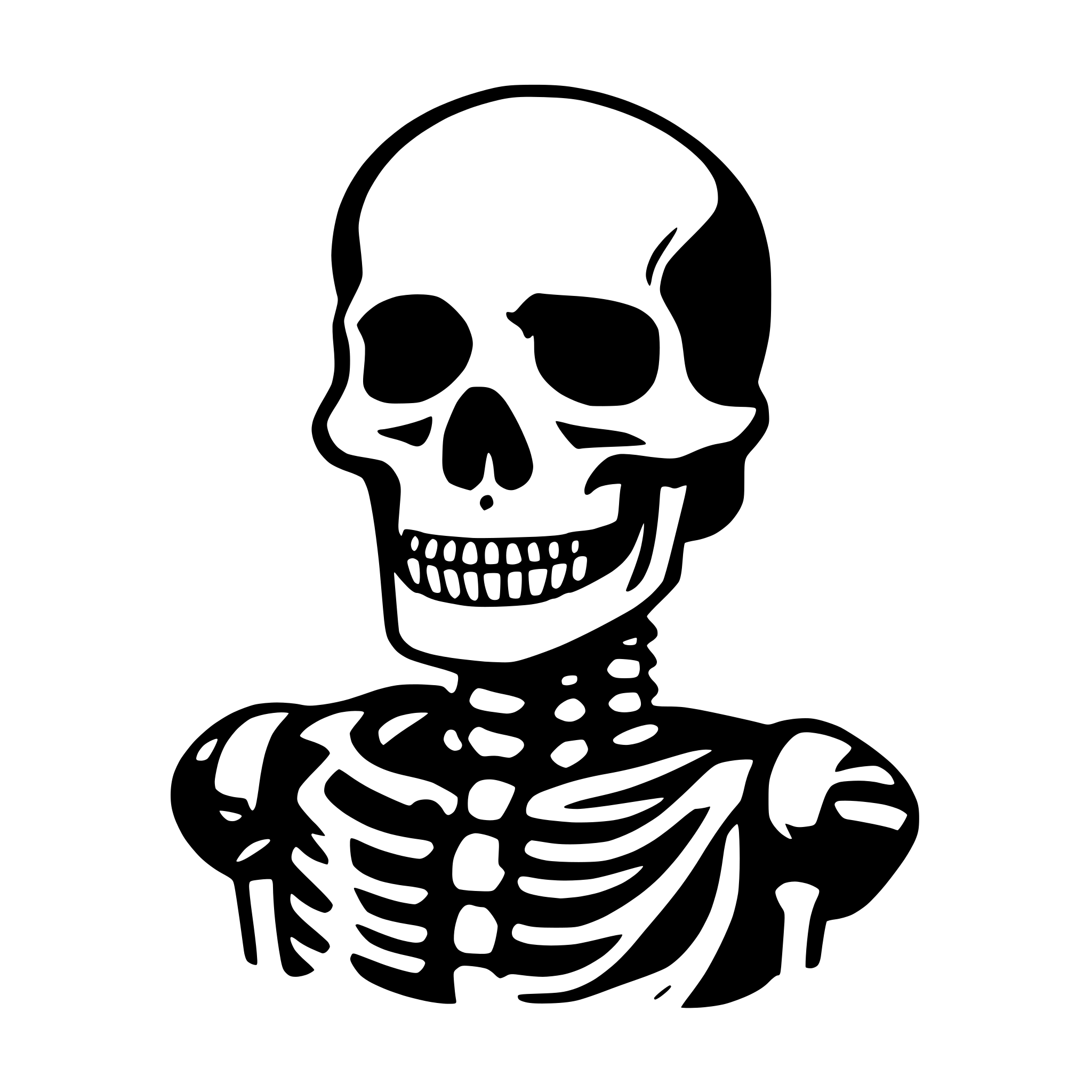 AI-generated SVG of a Human skeleton