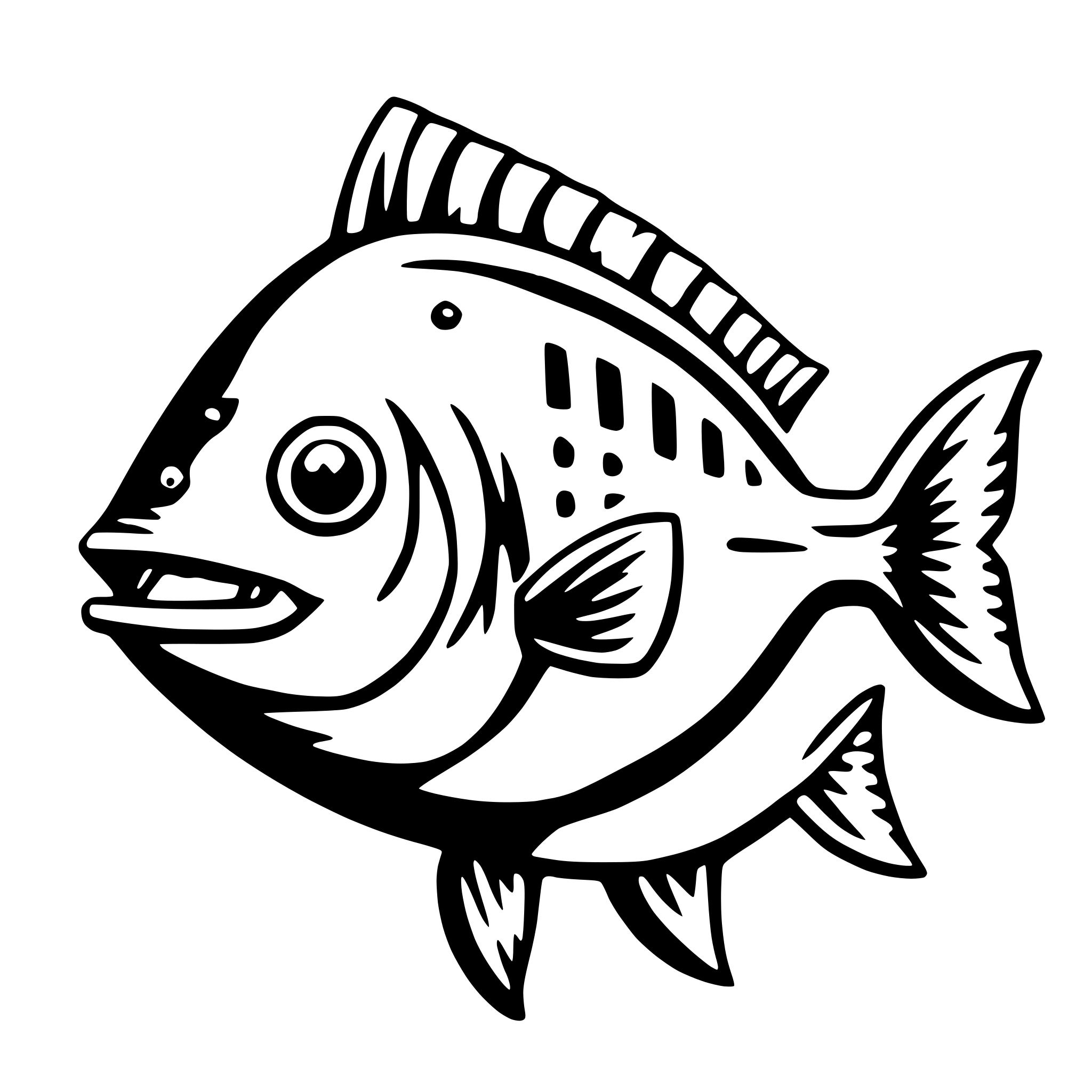 AI-generated SVG of 'piranha'