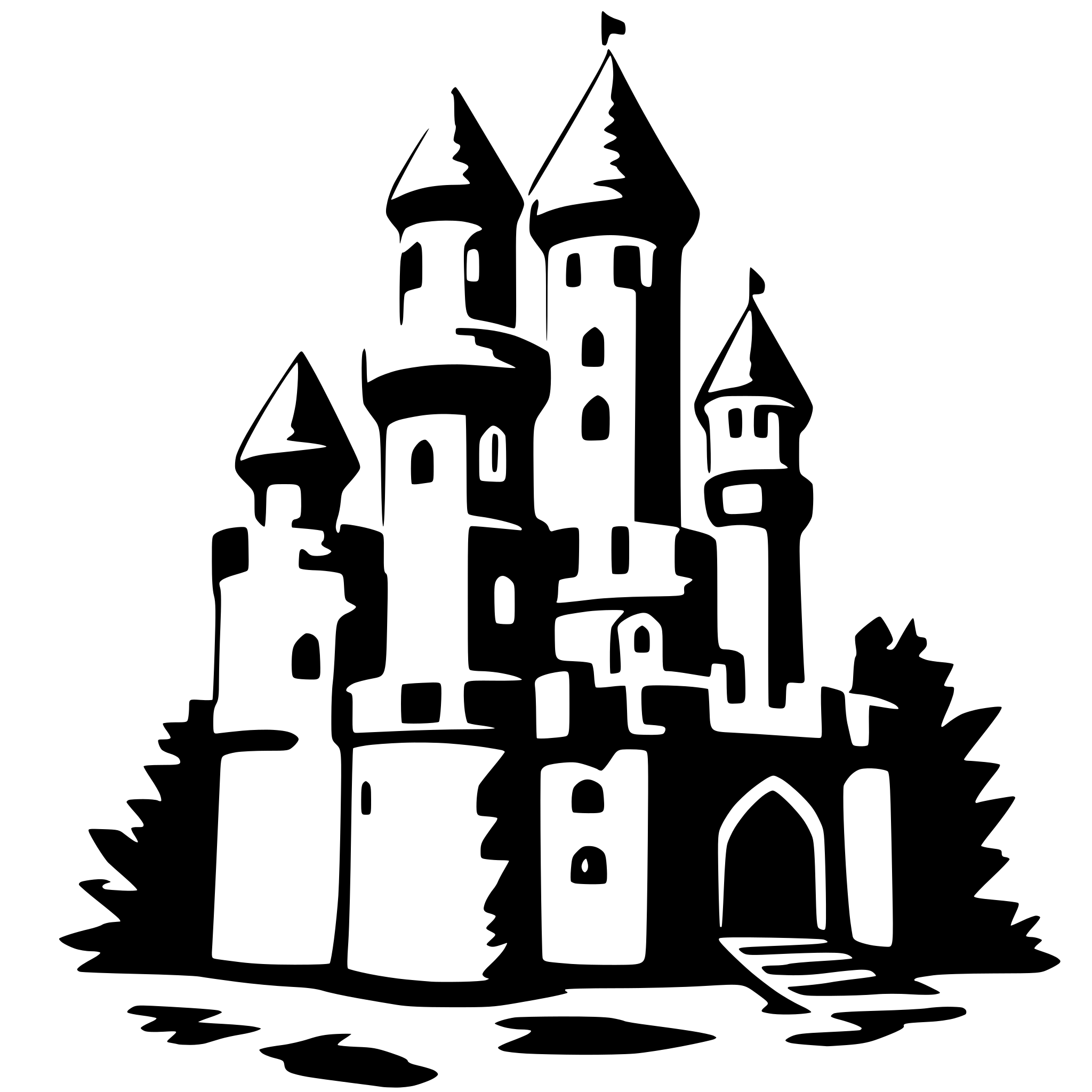 AI-generated SVG of '2d simple castle'