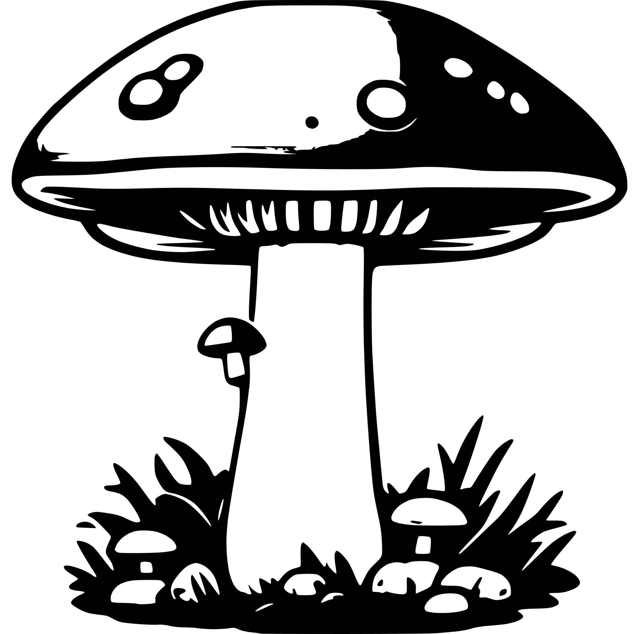 AI-generated SVG of a kawaii with eyes and mouth mushroom