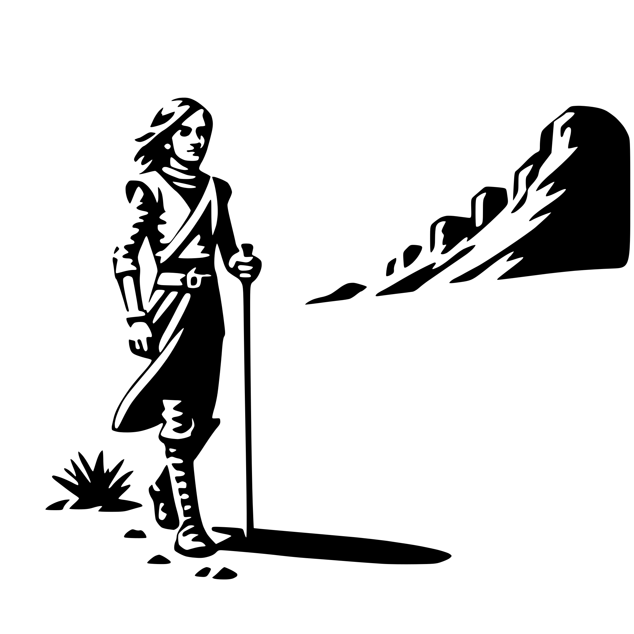 AI-generated SVG of a desert trekker