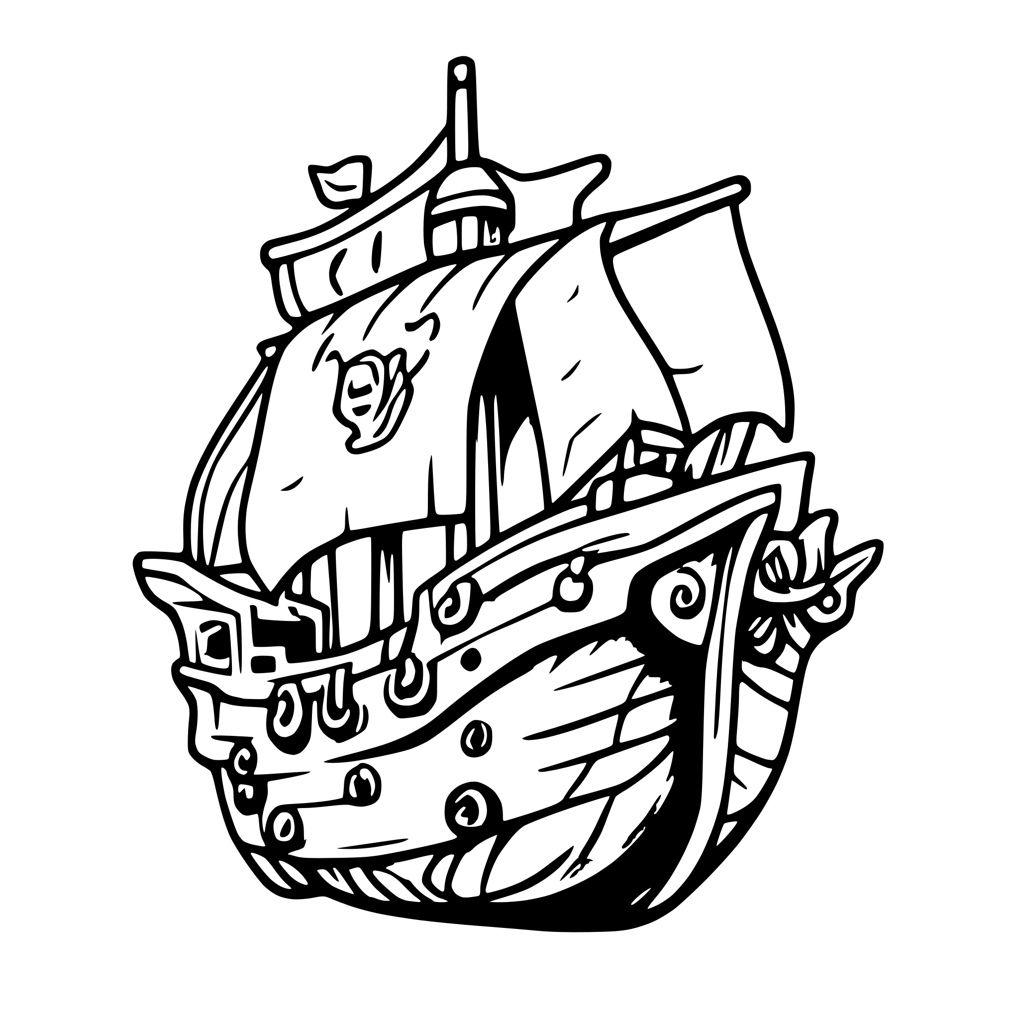 AI-generated SVG of a pirate ship