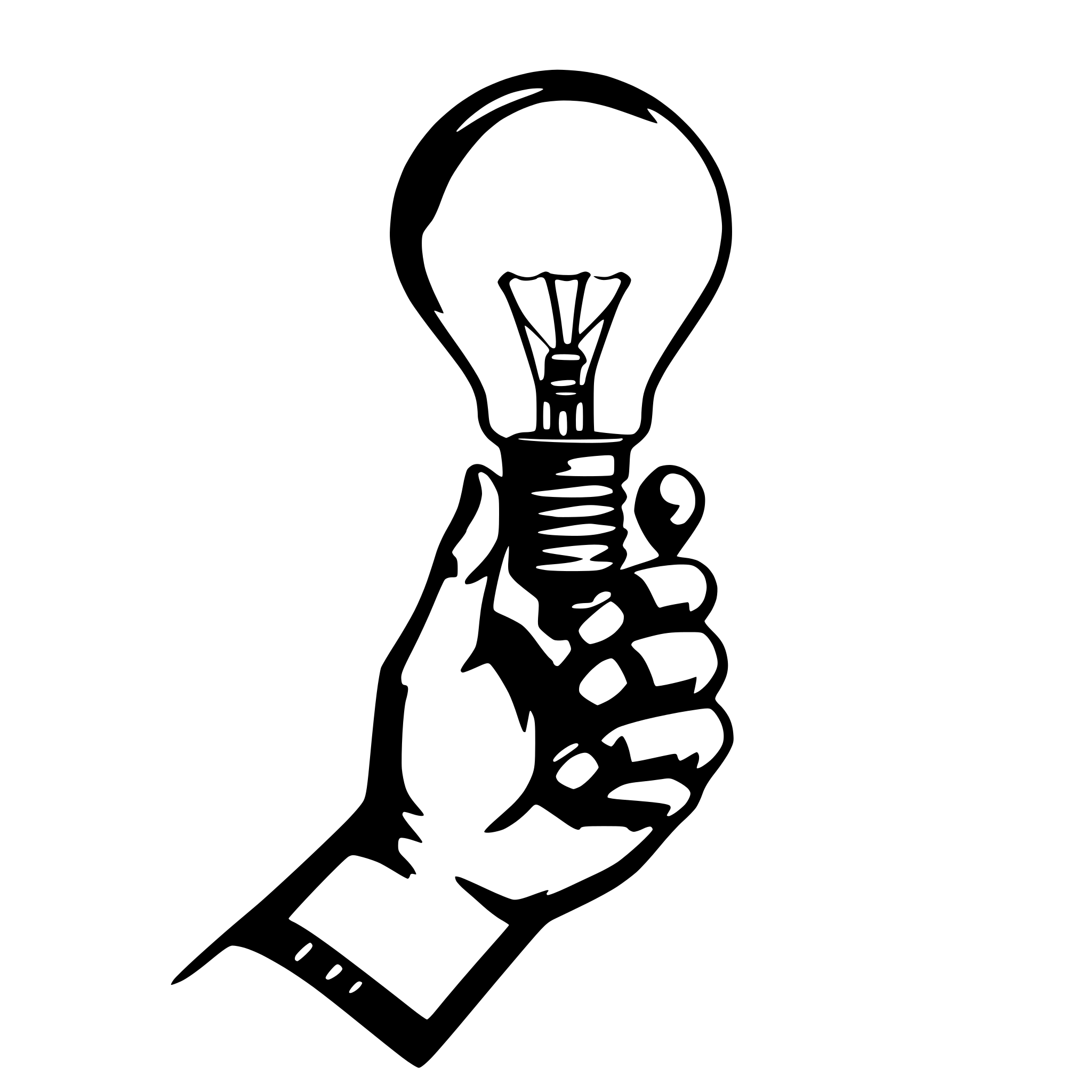 AI-generated SVG of a hand holding a lightbulb