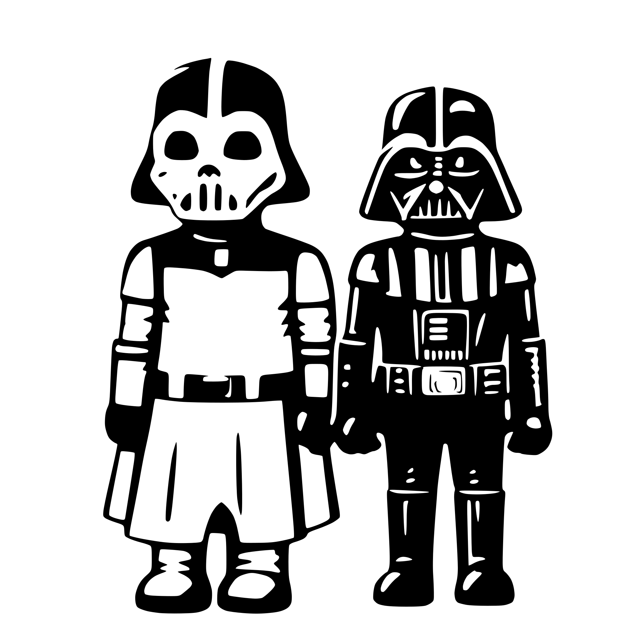 AI-generated SVG of 'darth vader and hello kitty'