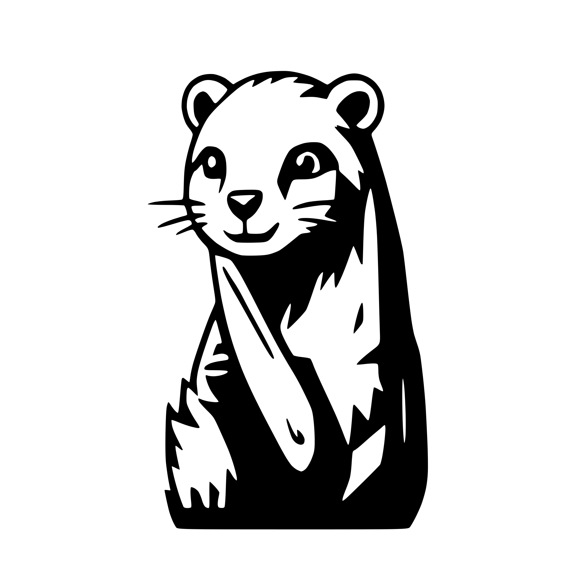AI-generated SVG of a icon of a marmot with a knife