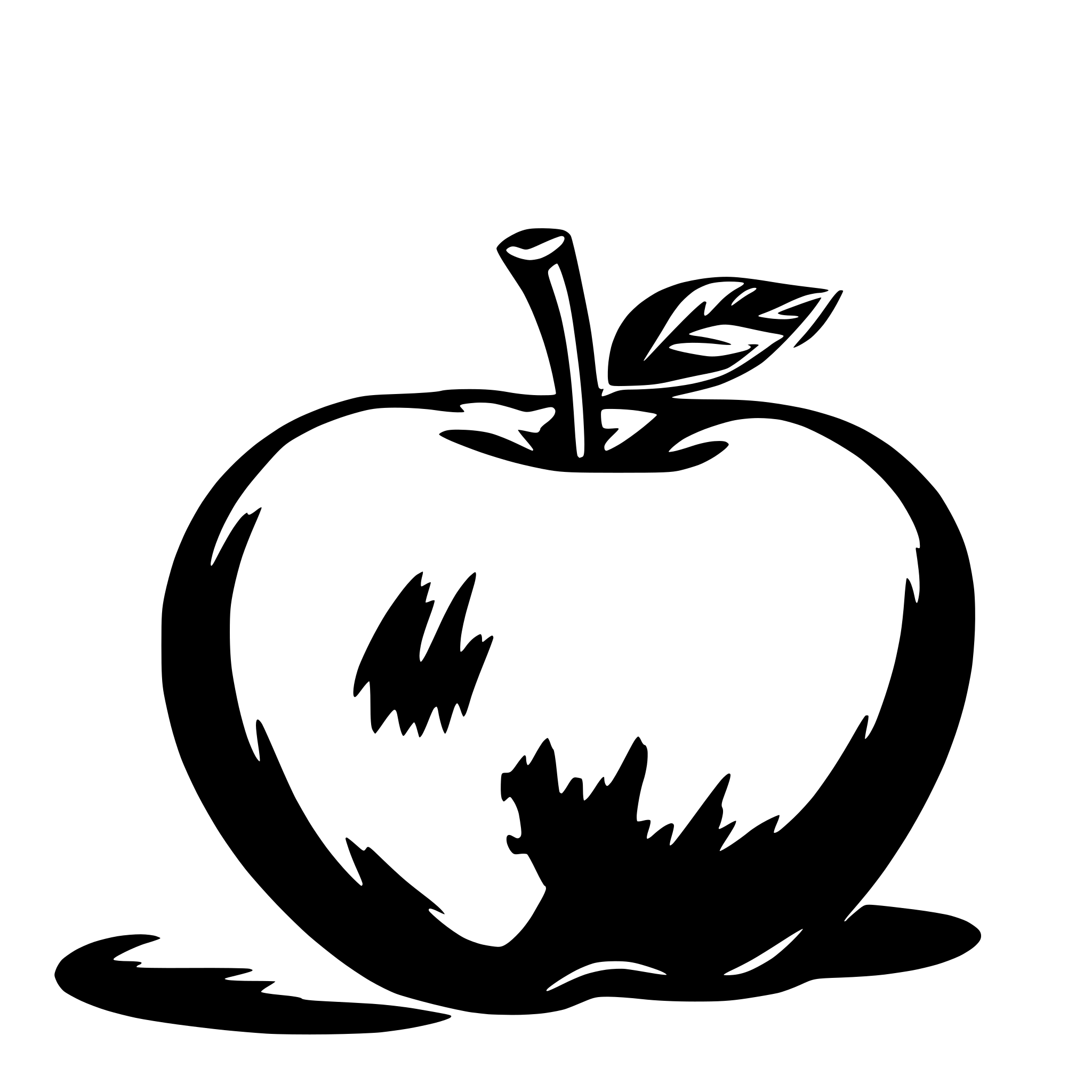 AI-generated SVG of 'an apple, no shadow, outlines'