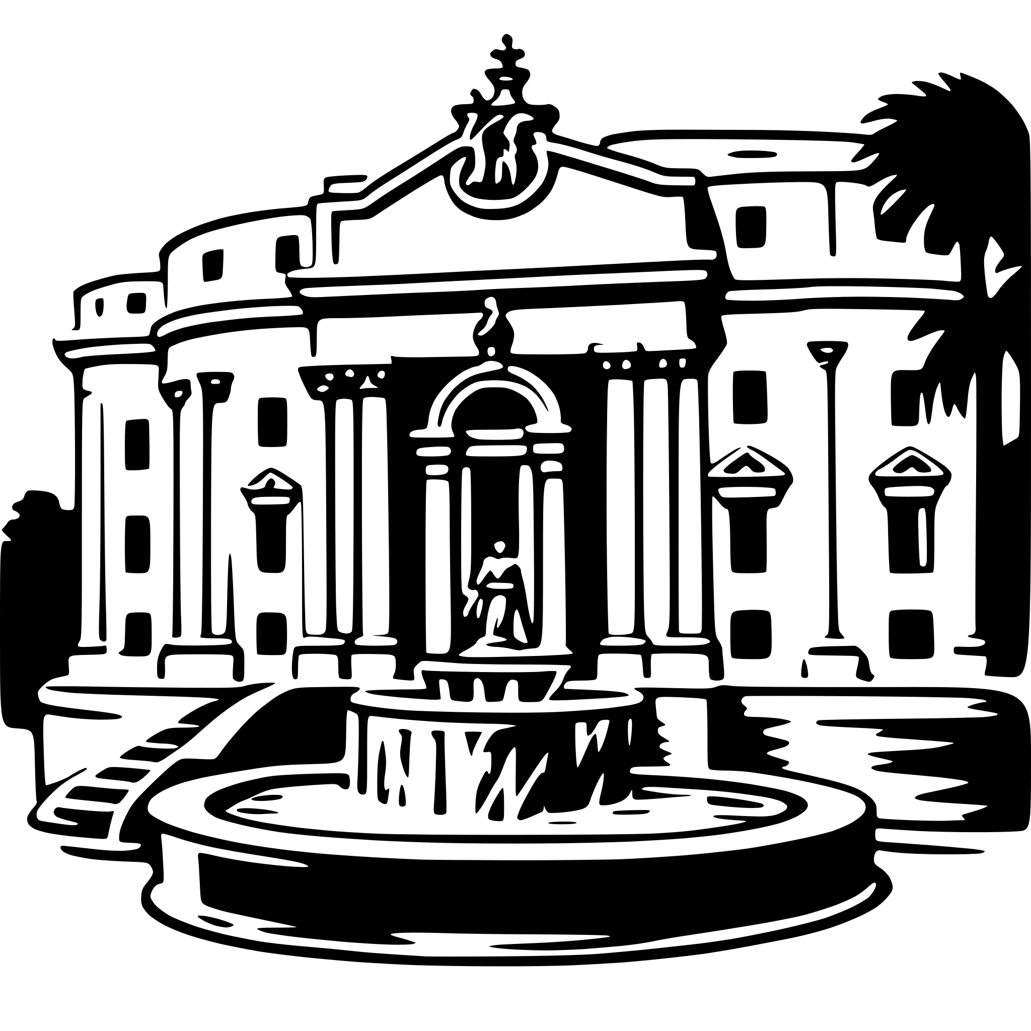 AI-generated SVG of a trevi fountain