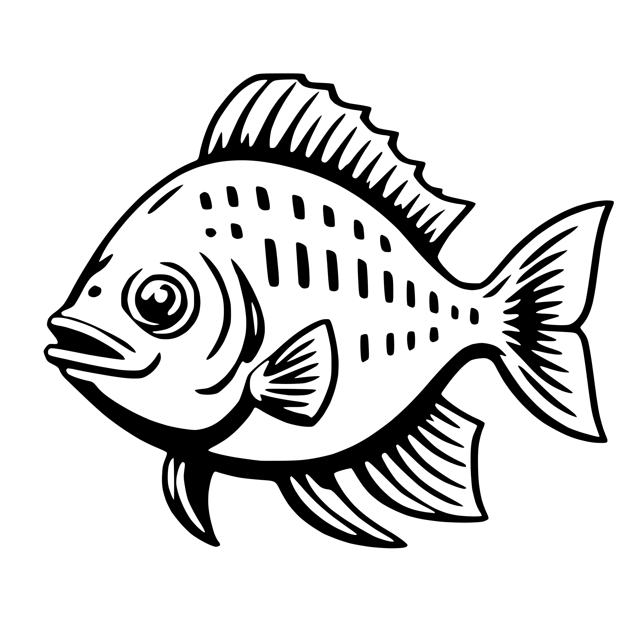 AI-generated SVG of a piranha