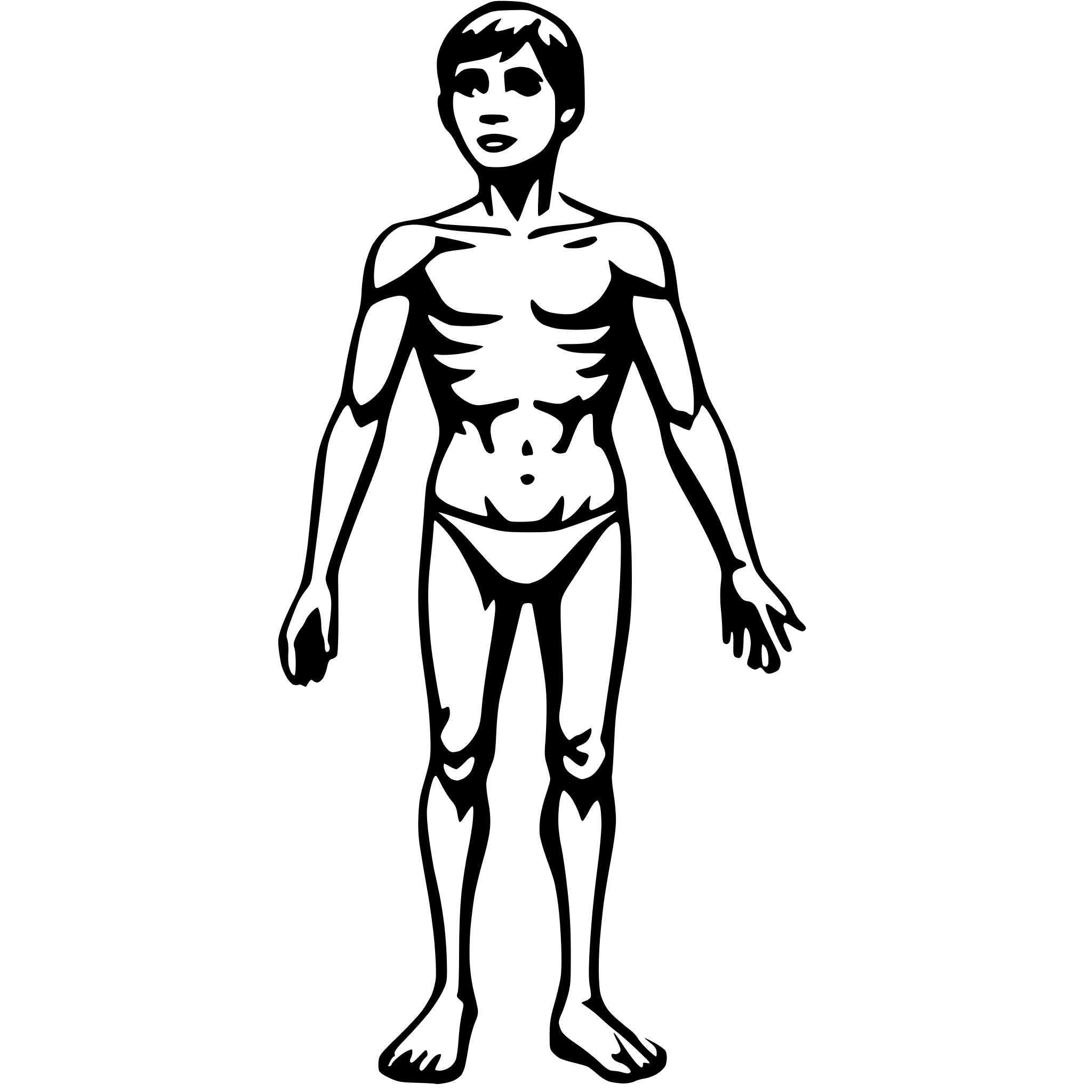 AI-generated SVG of 'outlined human body'