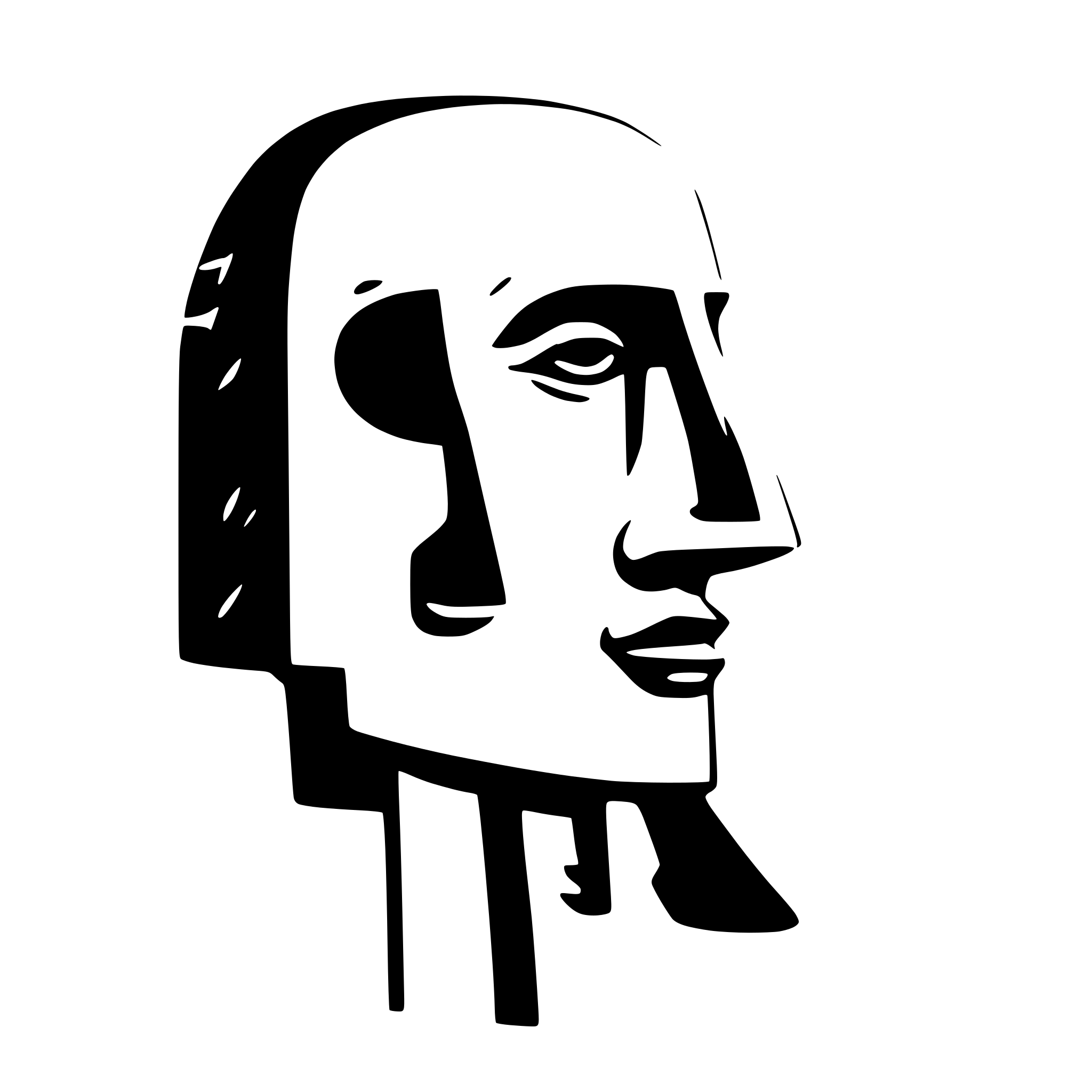 AI-generated SVG of a side view of a minimalist moai