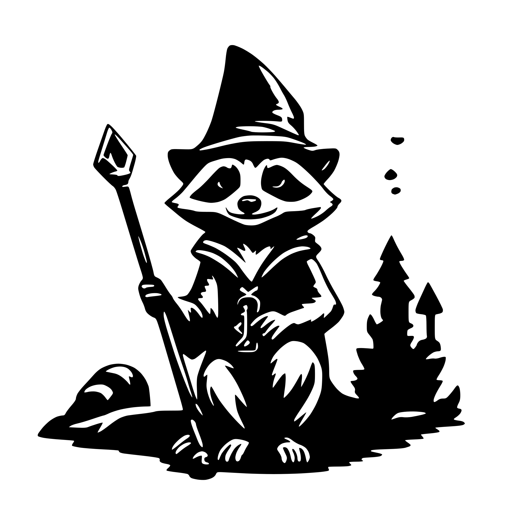 AI-generated SVG of 'wizard raccoon'