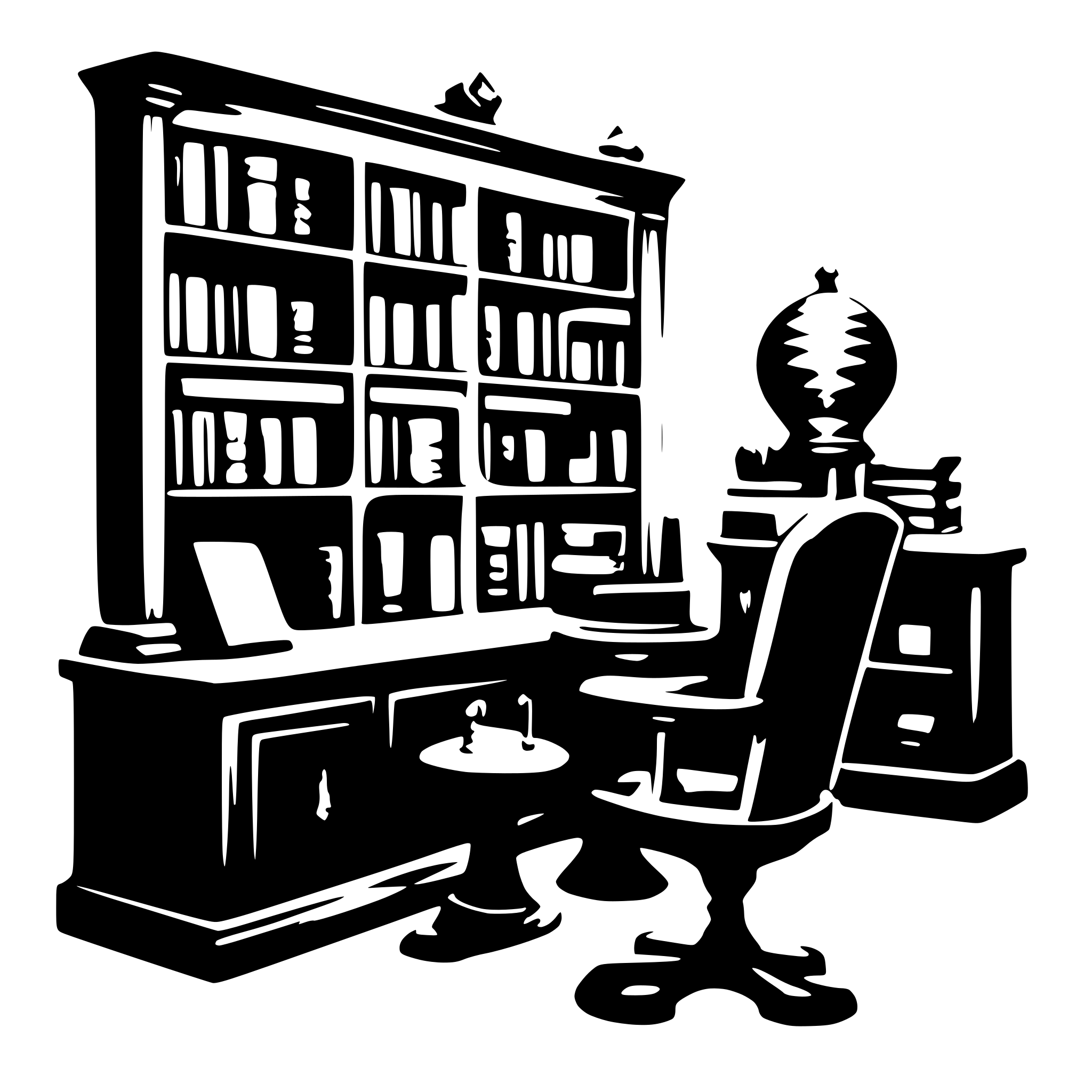 AI-generated SVG of 'the stygian library'