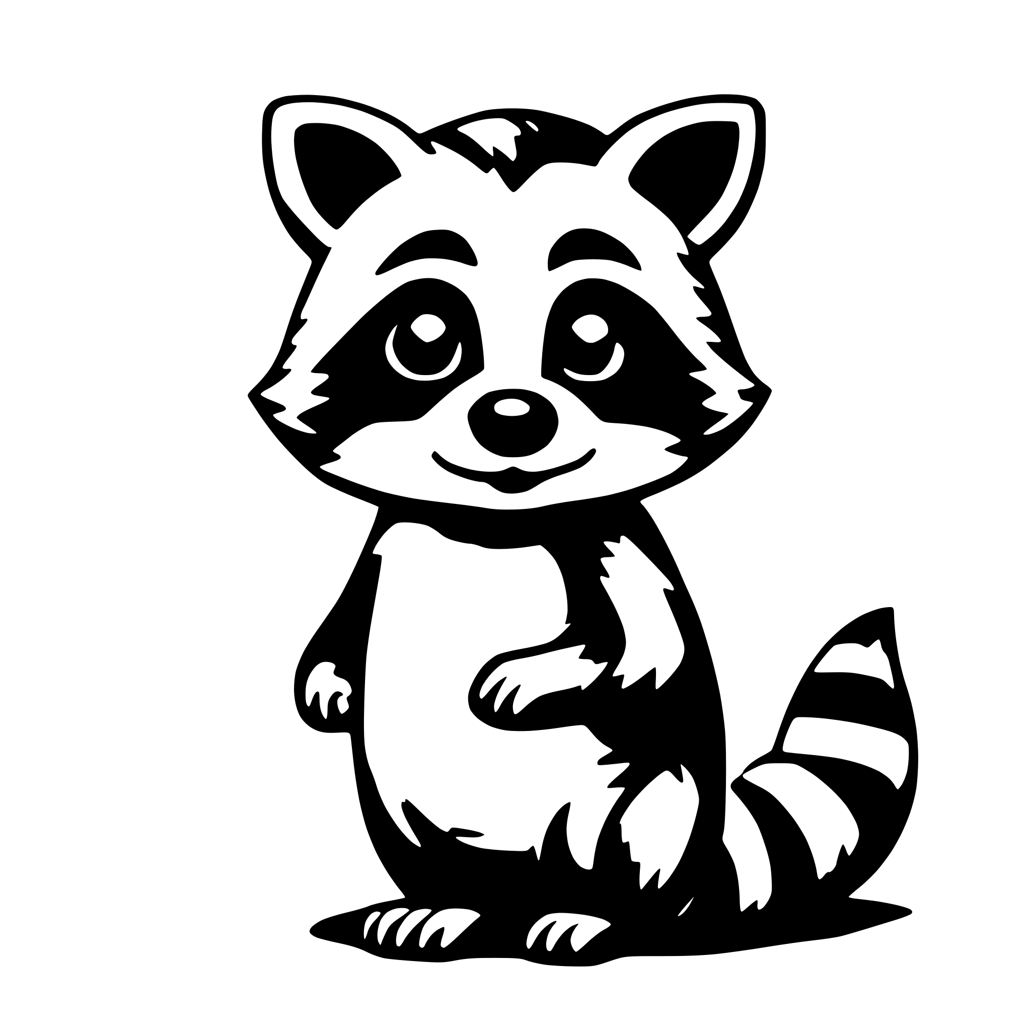 AI-generated SVG of 'cute raccoon cartoon'