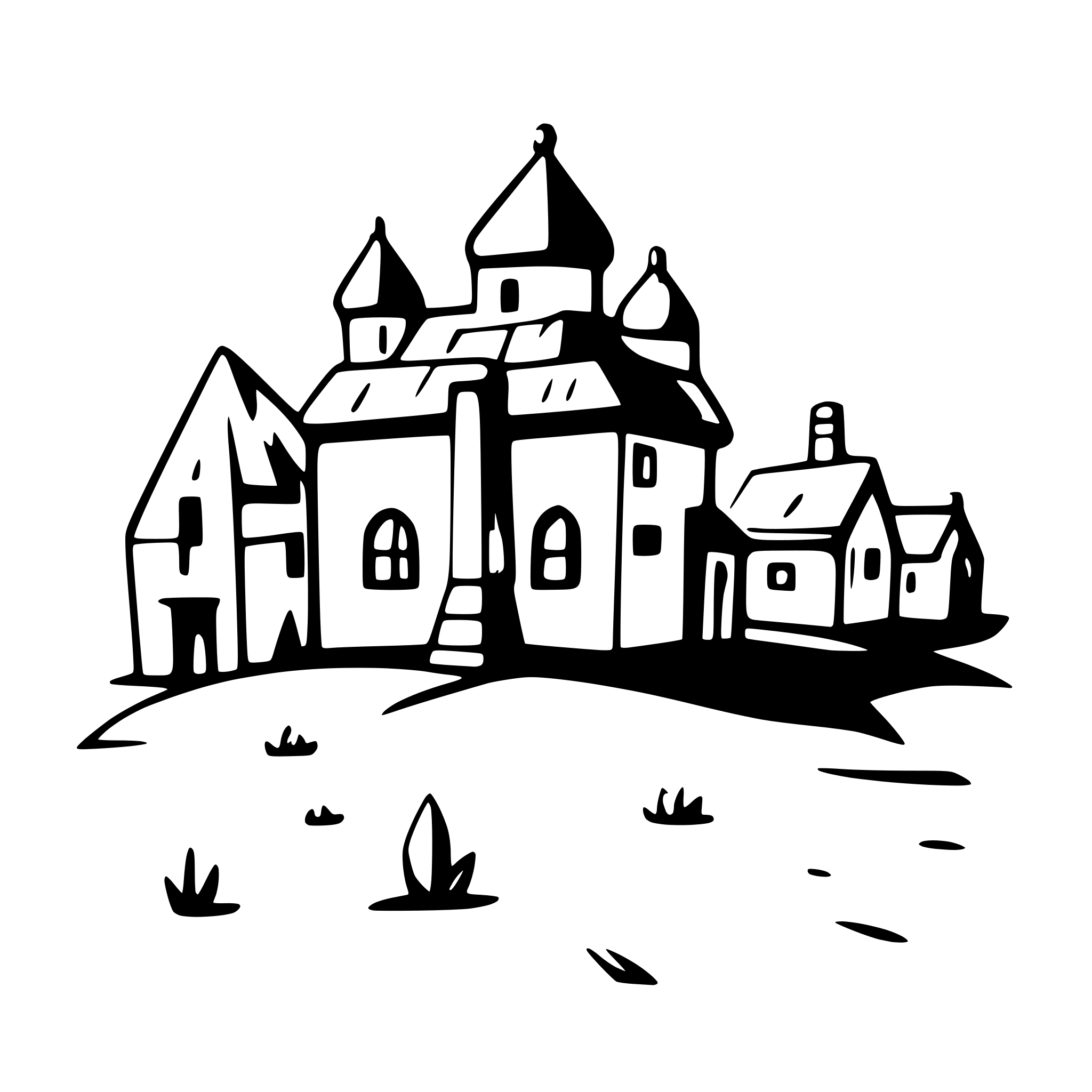 AI-generated SVG of 'land russian village'