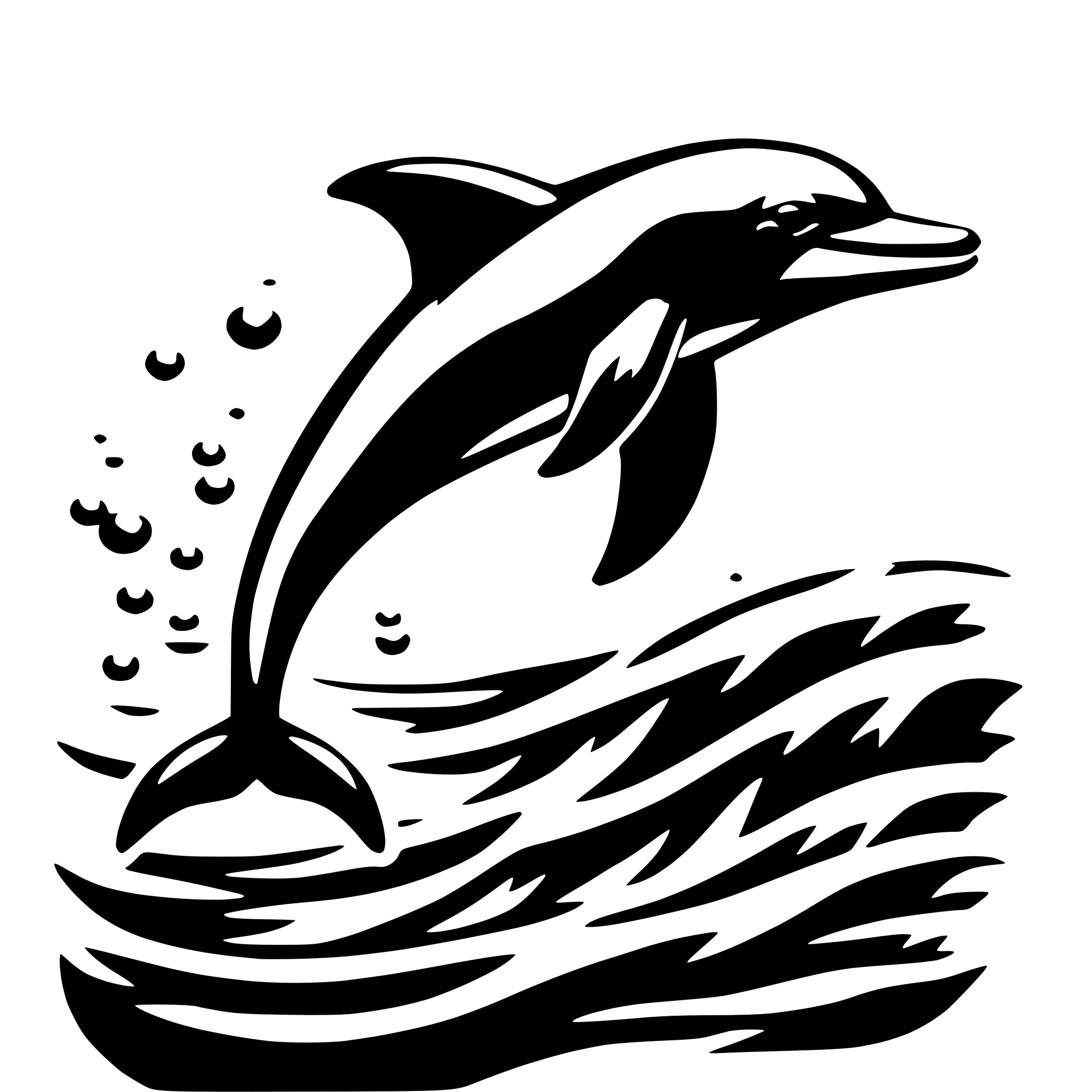 AI-generated SVG of 'dolphin, swimming'