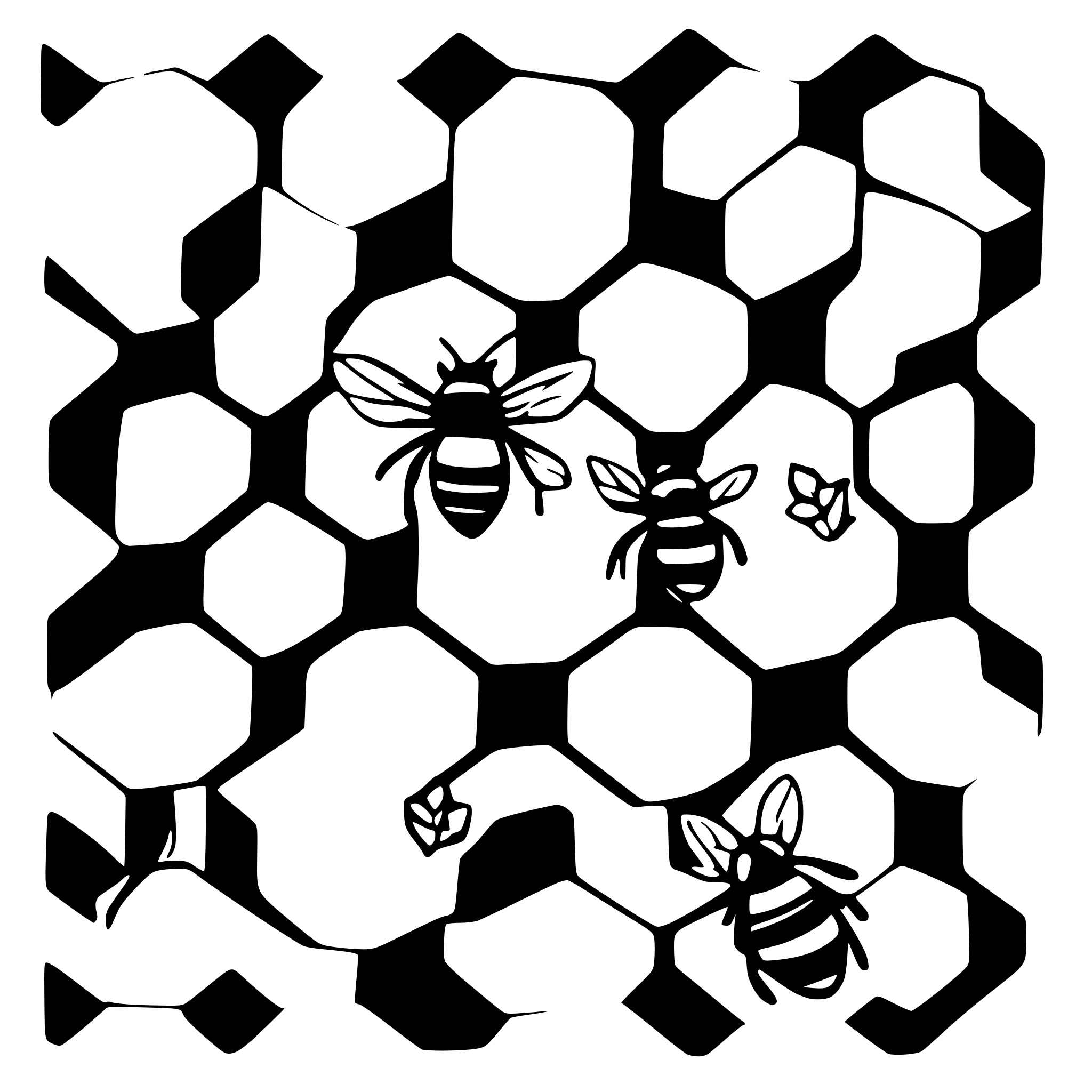 AI-generated SVG of a 50x50cm board with a beehive pattern containing 323 hexagons. hexagons are 2.5x2.5cm