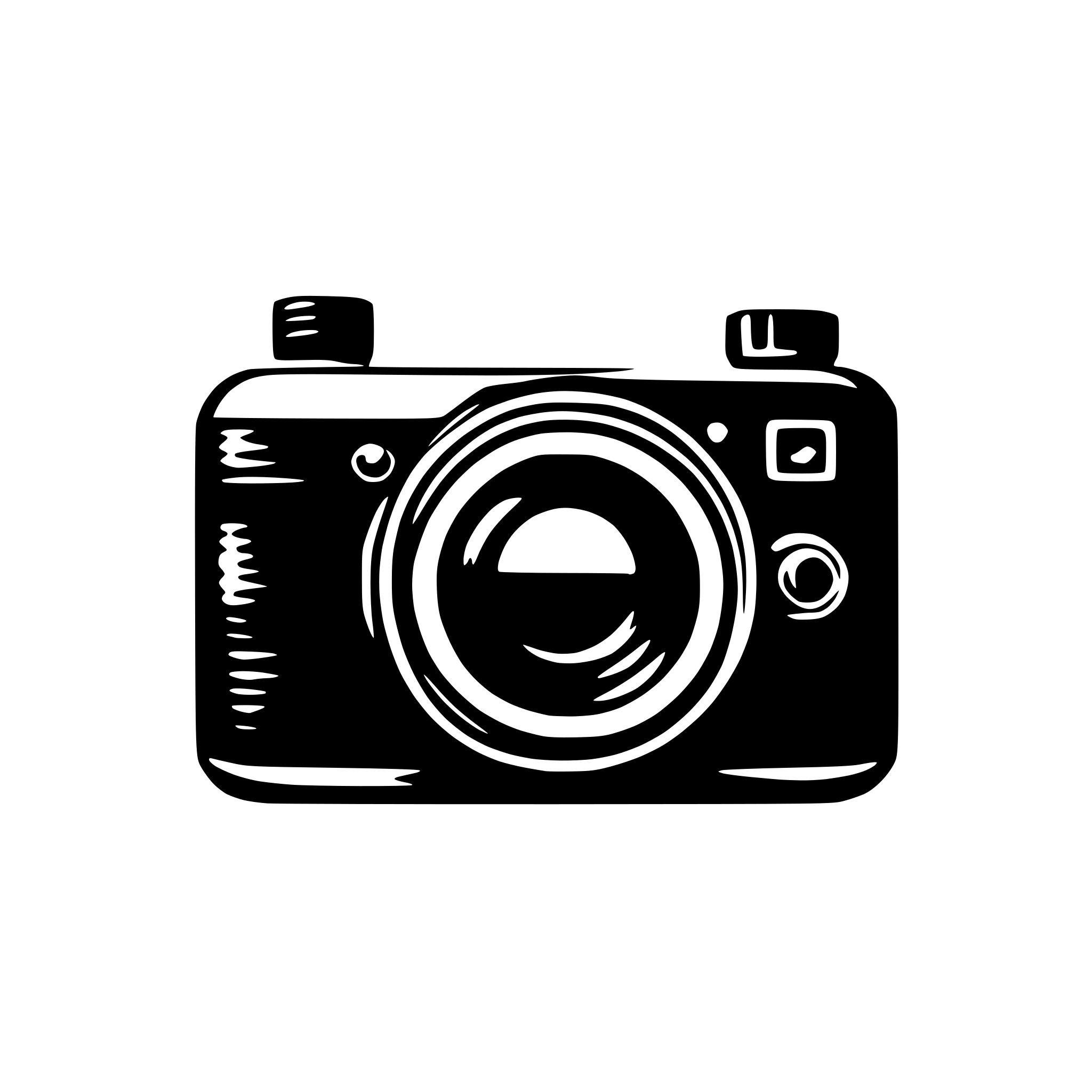 AI-generated SVG of a photo camera, black, simple, logo for an APP