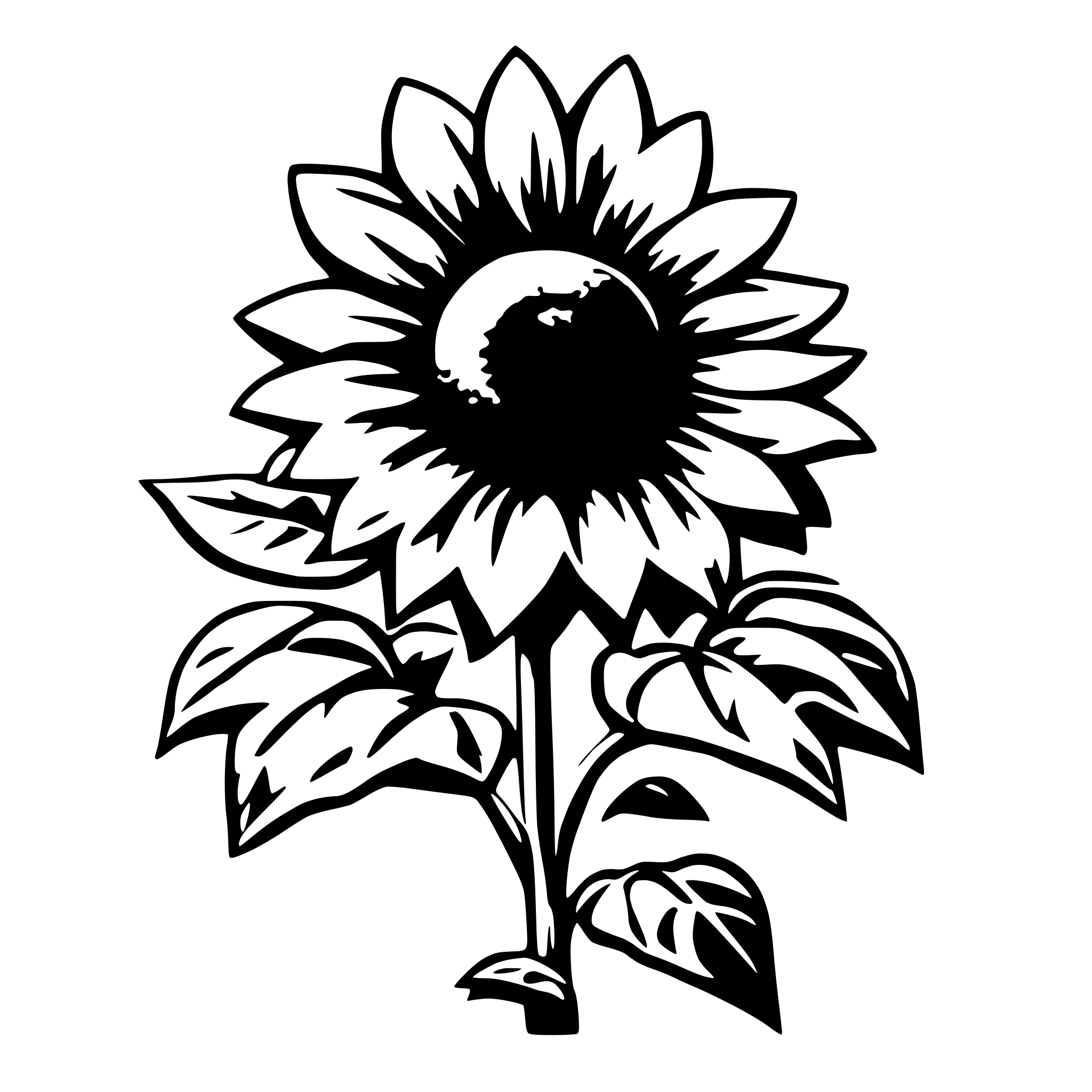AI-generated SVG of 'sunflower 3 pieces'