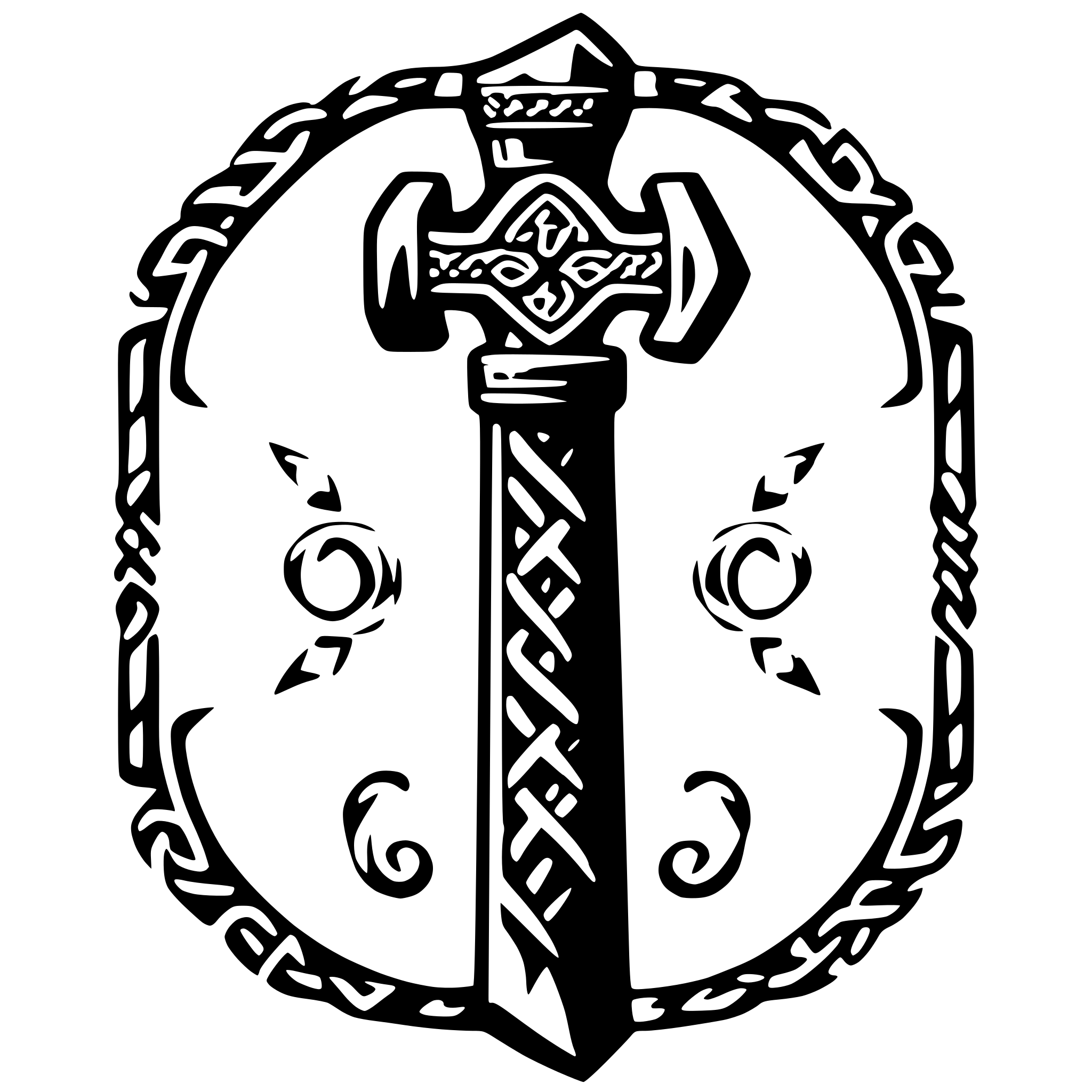 AI-generated SVG of a a hammer with symetrical celtic decoration AI-generated SVG of a a hammer with symetrical celtic decoration