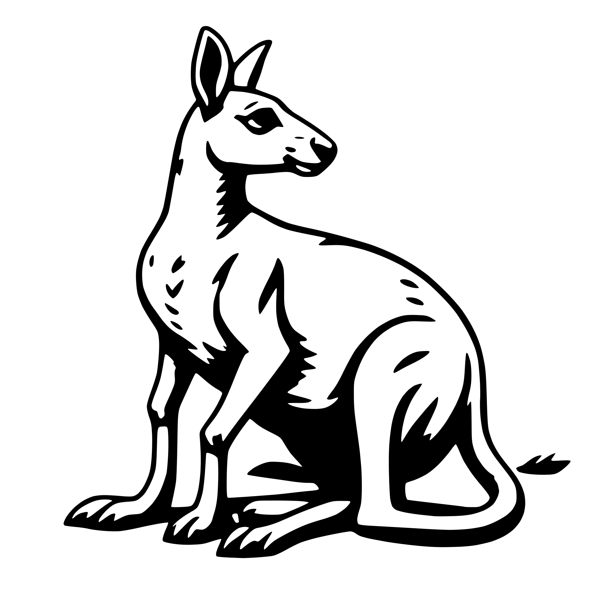 AI-generated SVG of 'kangaroo with joey'