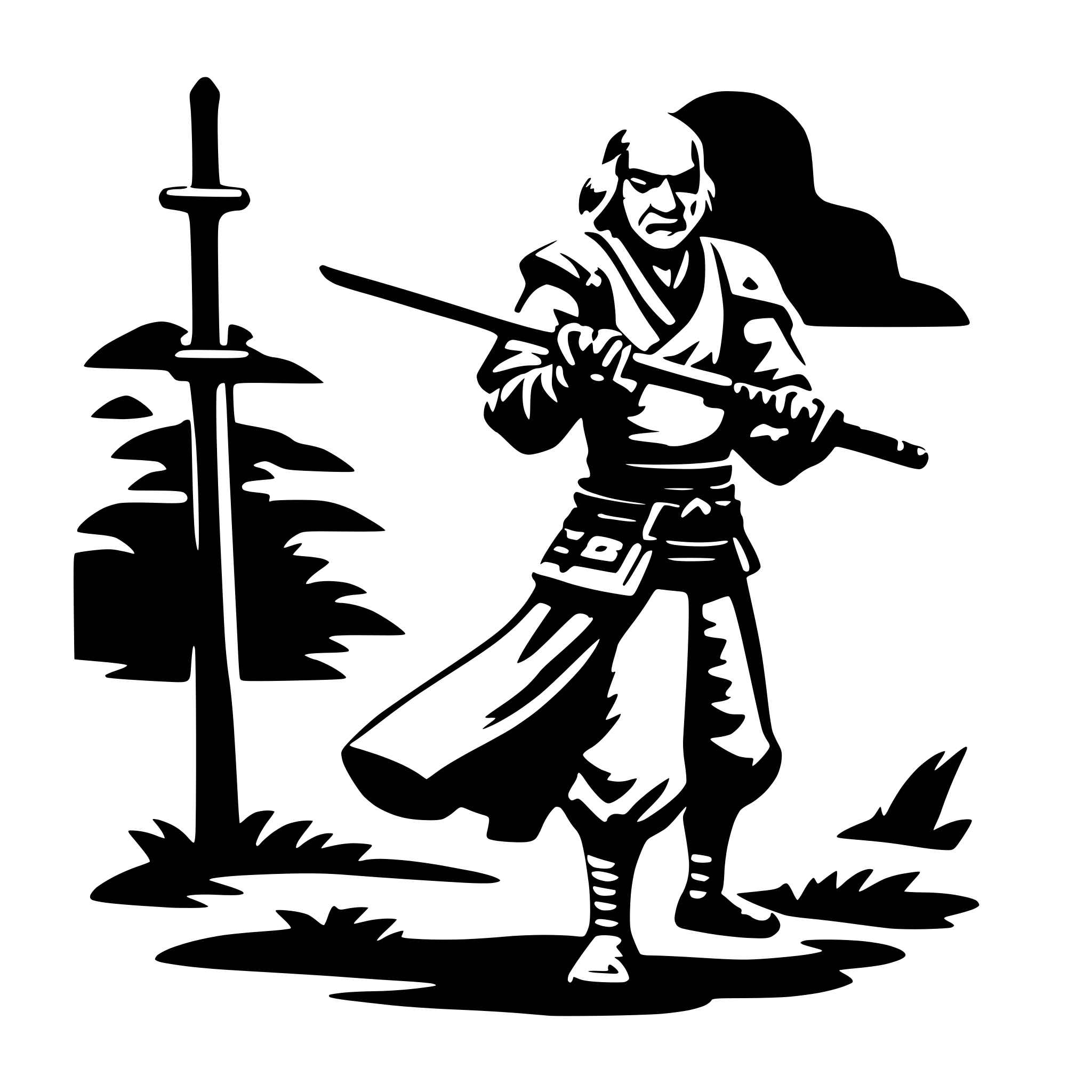 AI-generated SVG of a Old samurai