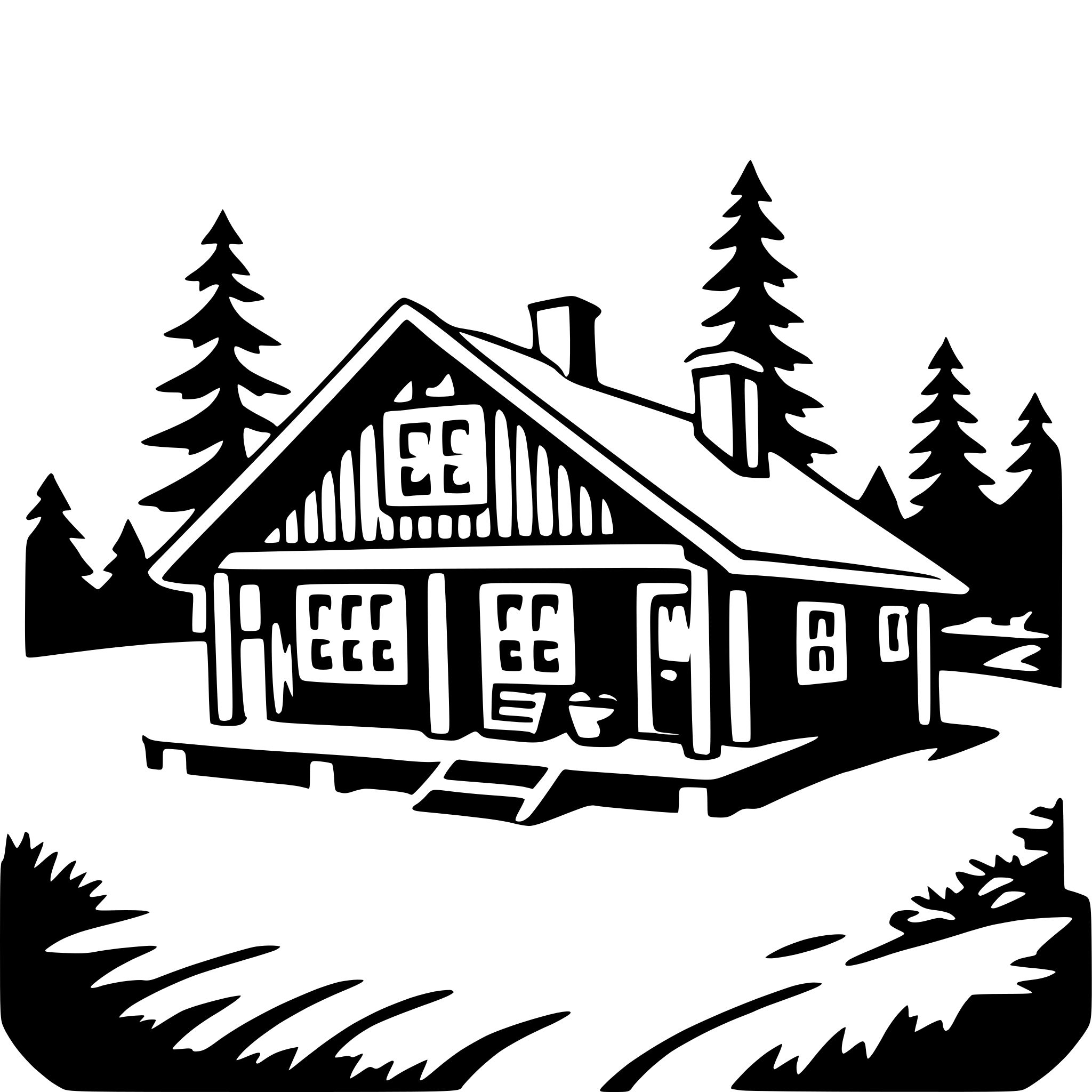 AI-generated SVG of 'mountain cabin escape'