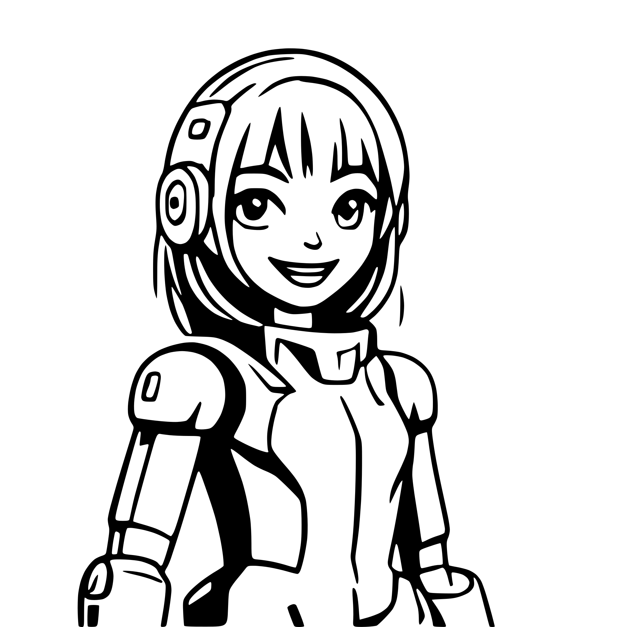 AI-generated SVG of 'AI Robot Girl Smiling'