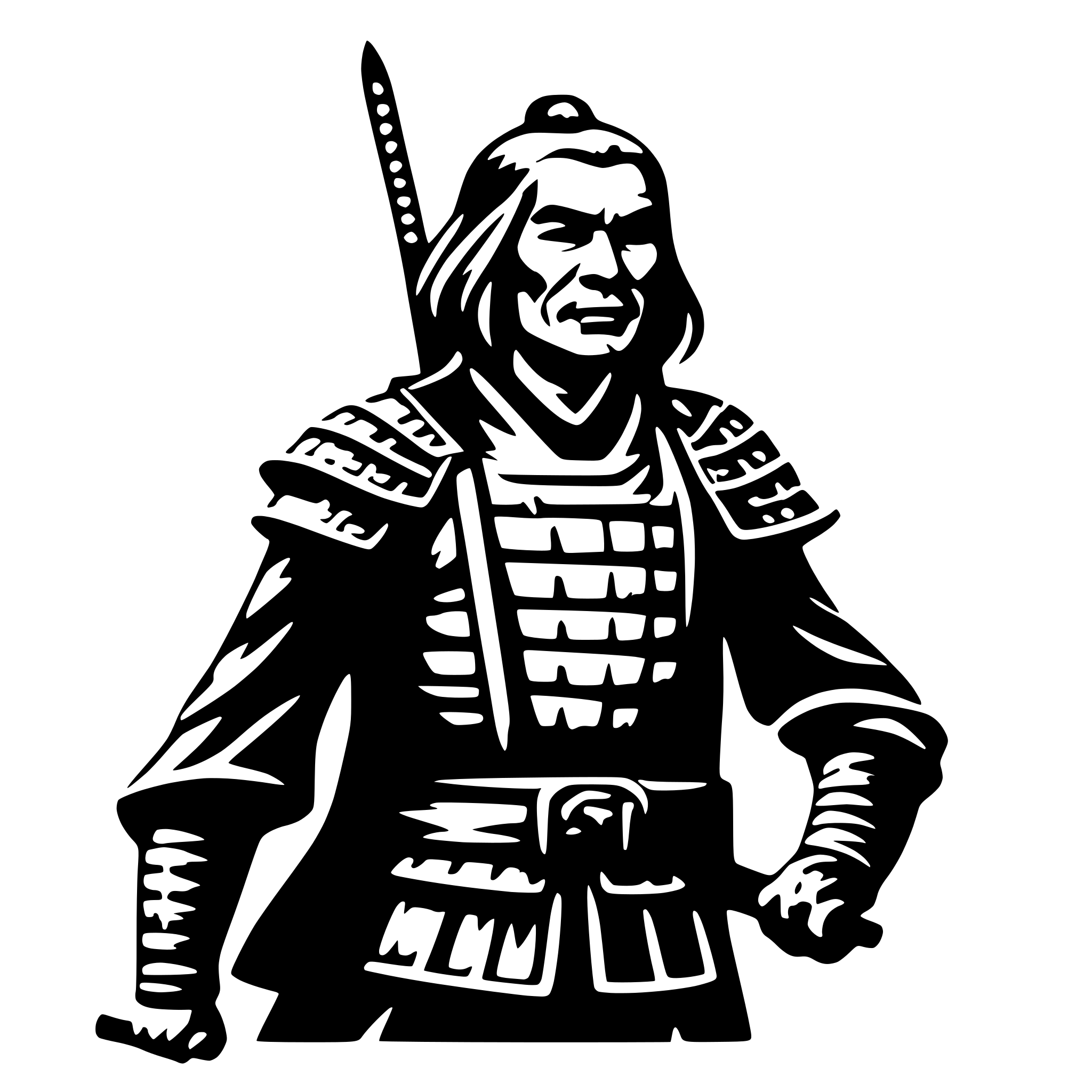 AI-generated SVG of a old samurai