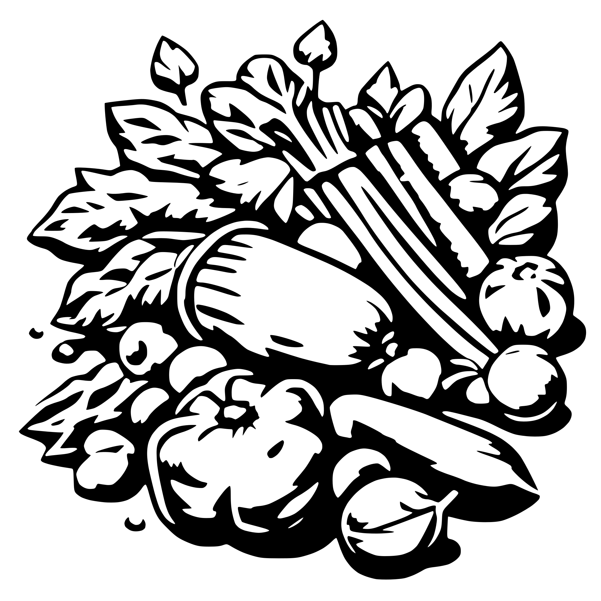 AI-generated SVG of 'Generate scattered vegetables'