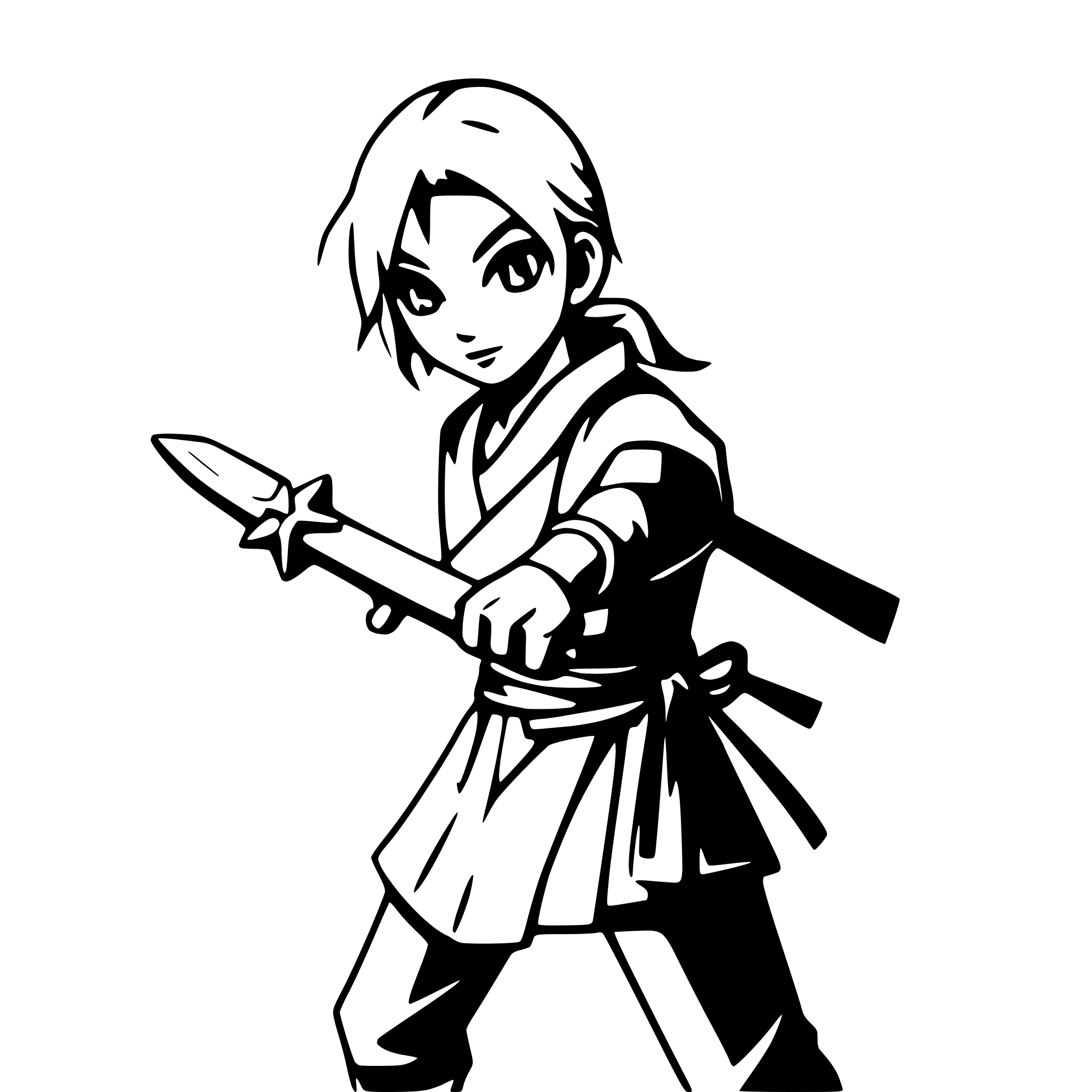 AI-generated SVG of a ninja throwing shuriken
