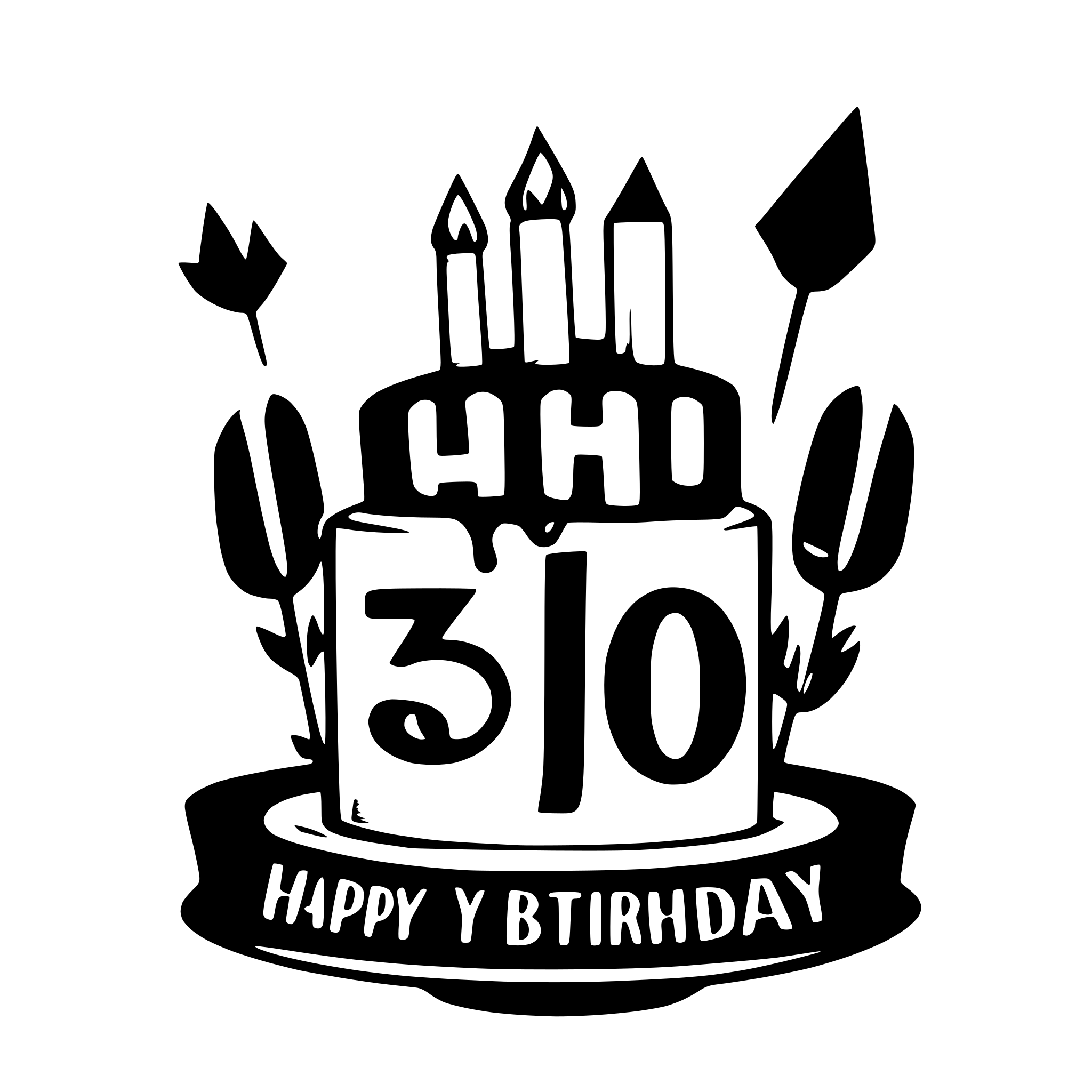 AI-generated SVG of 'Happy 30th Birthday!'