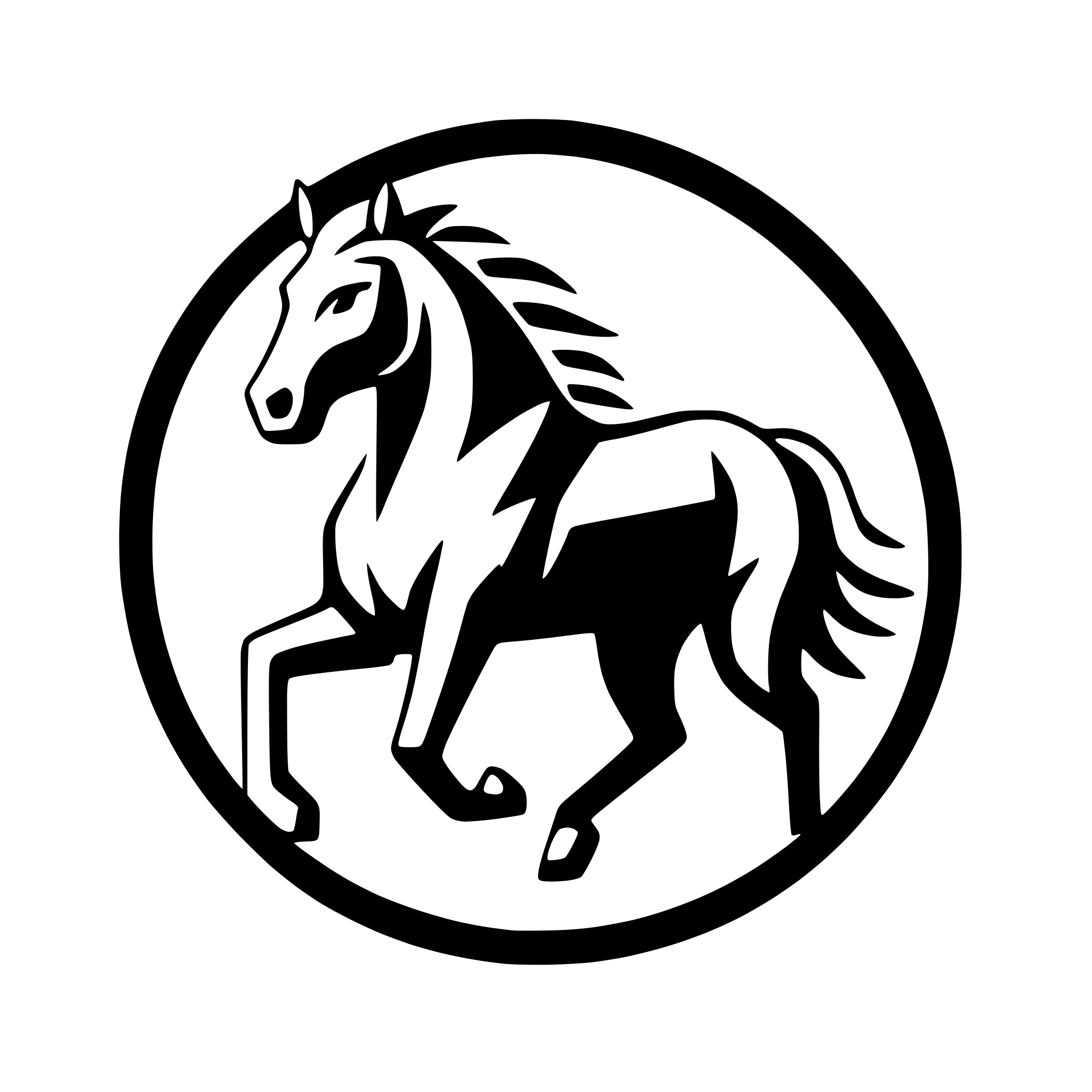 AI-generated SVG of 'geometric horse galloping forward'