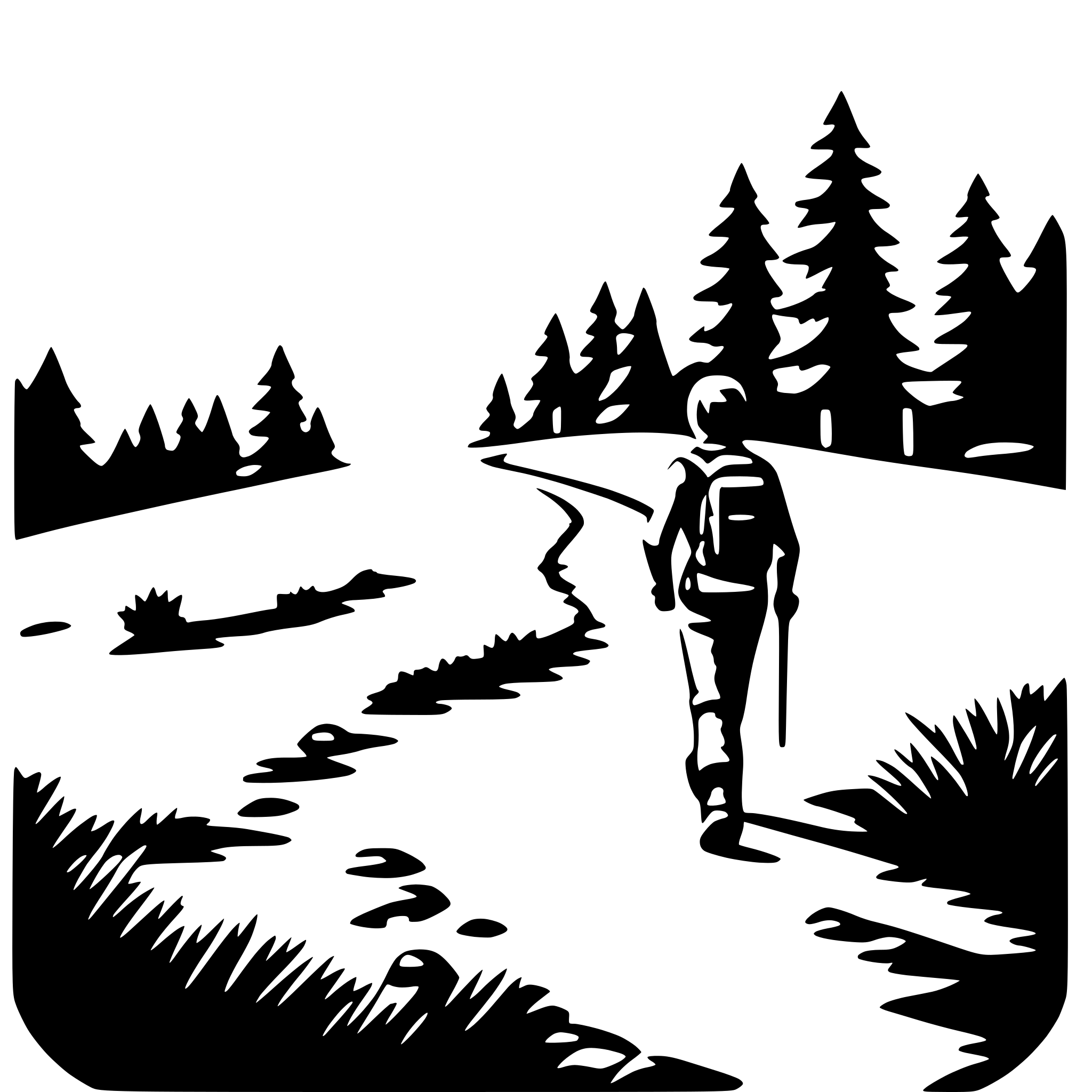AI-generated SVG of a mountain hike