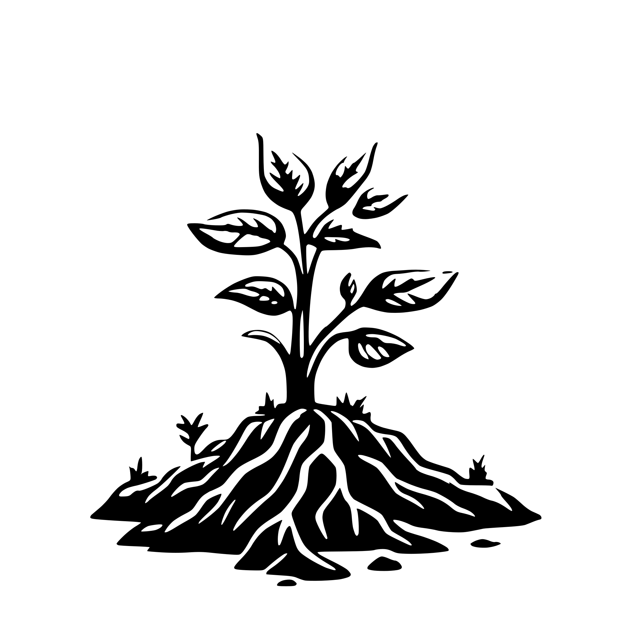 AI-generated SVG of a plants growing with roots underground