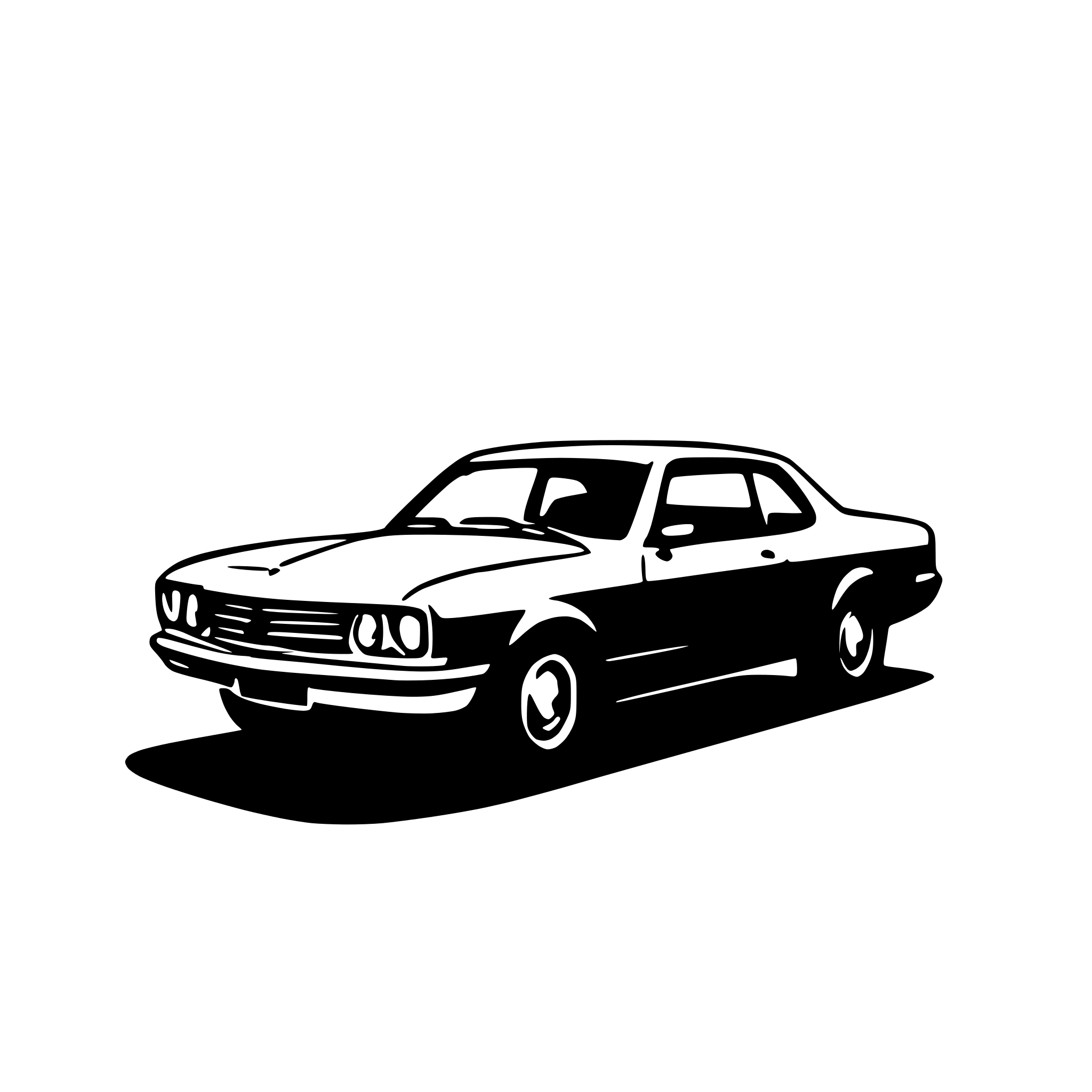 AI-generated SVG of a Silhouette of 1973 Opel Commodore GS/E Coupe