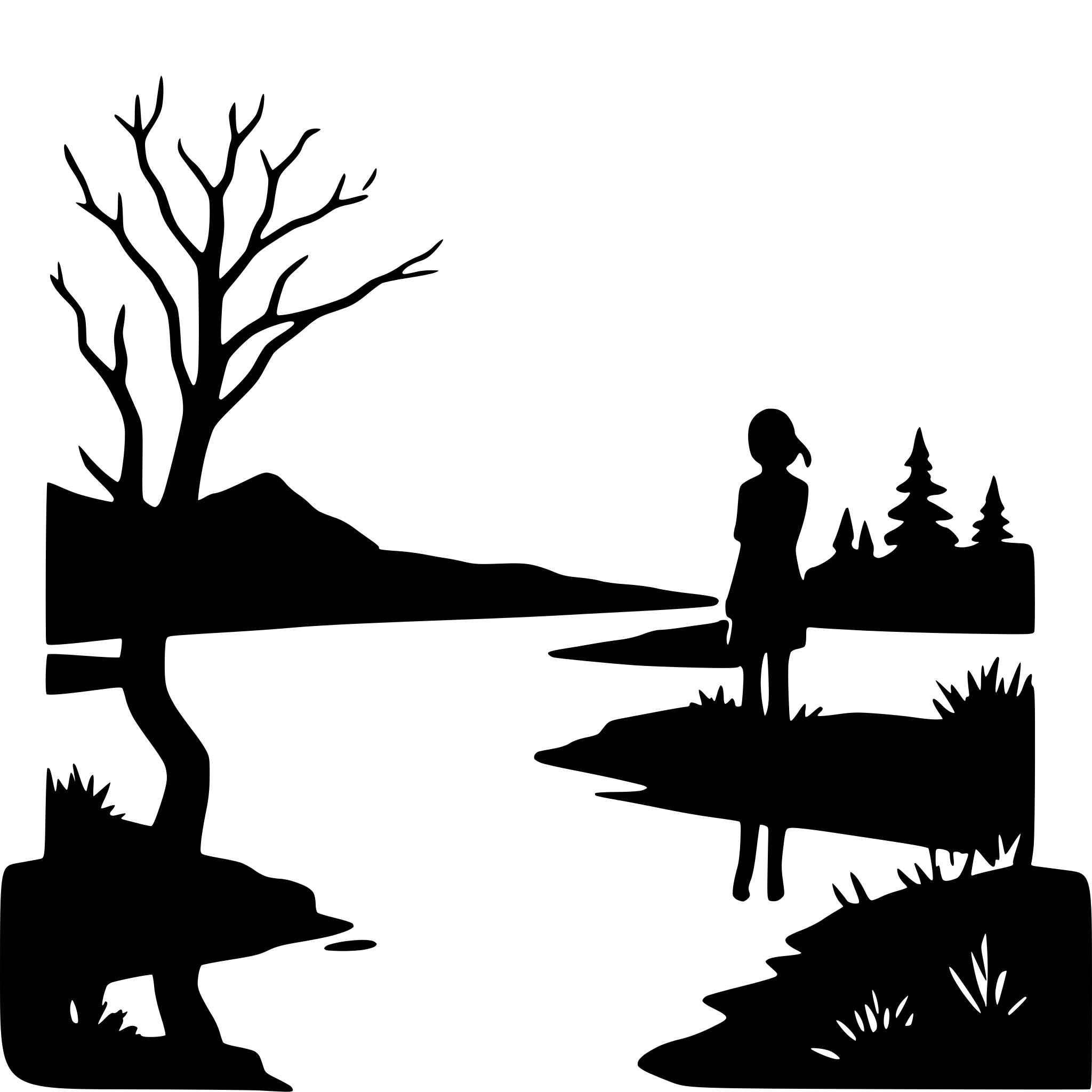 AI-generated SVG of 'river and mountains'