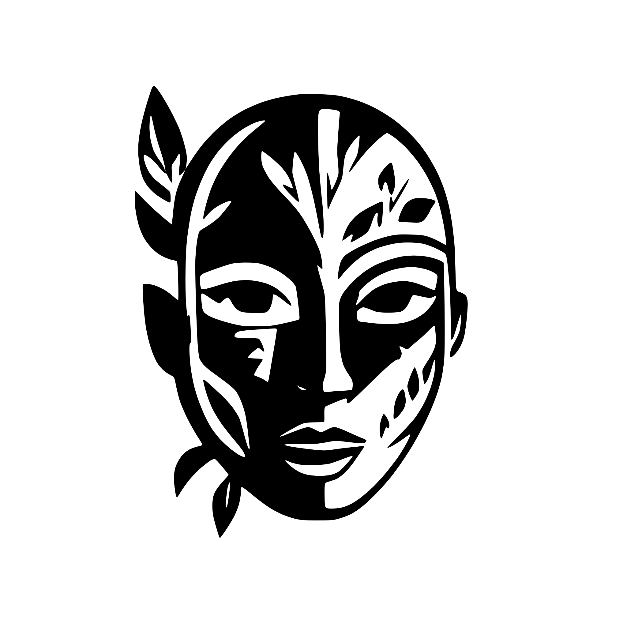 AI-generated SVG of 'tribal mask'