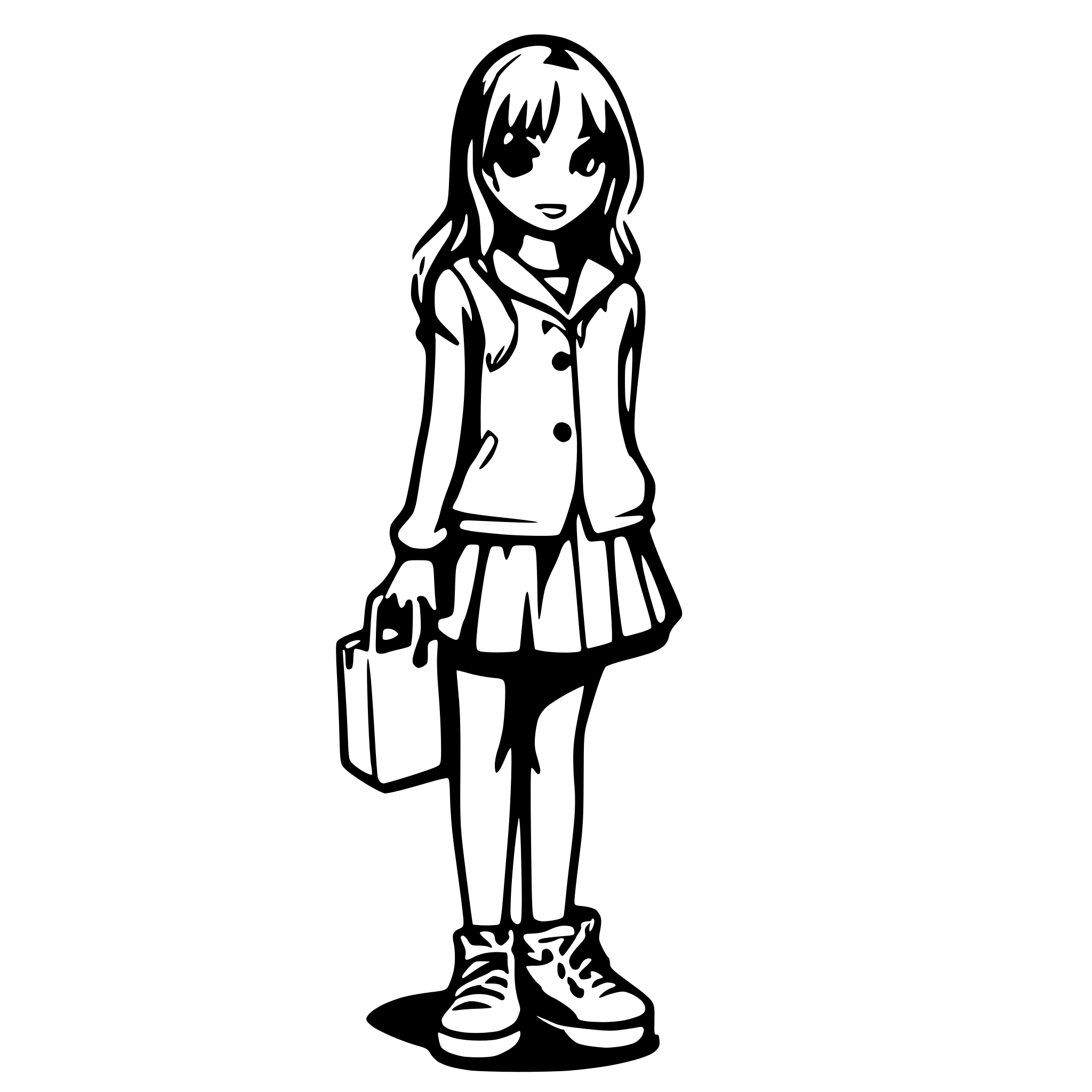 AI-generated SVG of a beautiful girl, sneakers