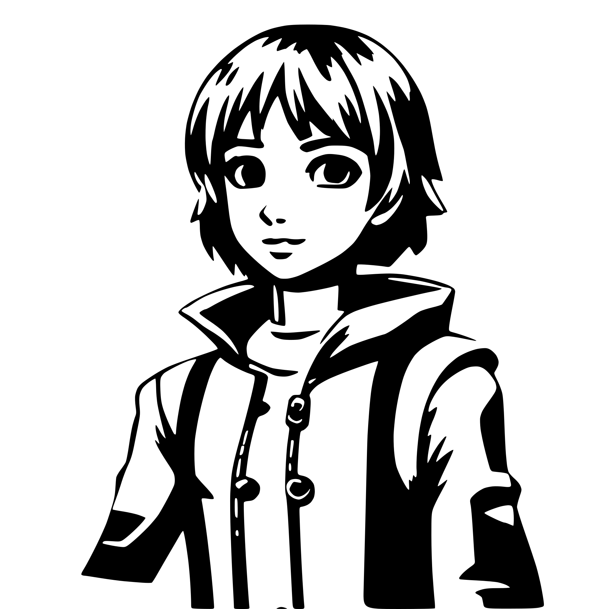 AI-generated SVG of a anime, character,