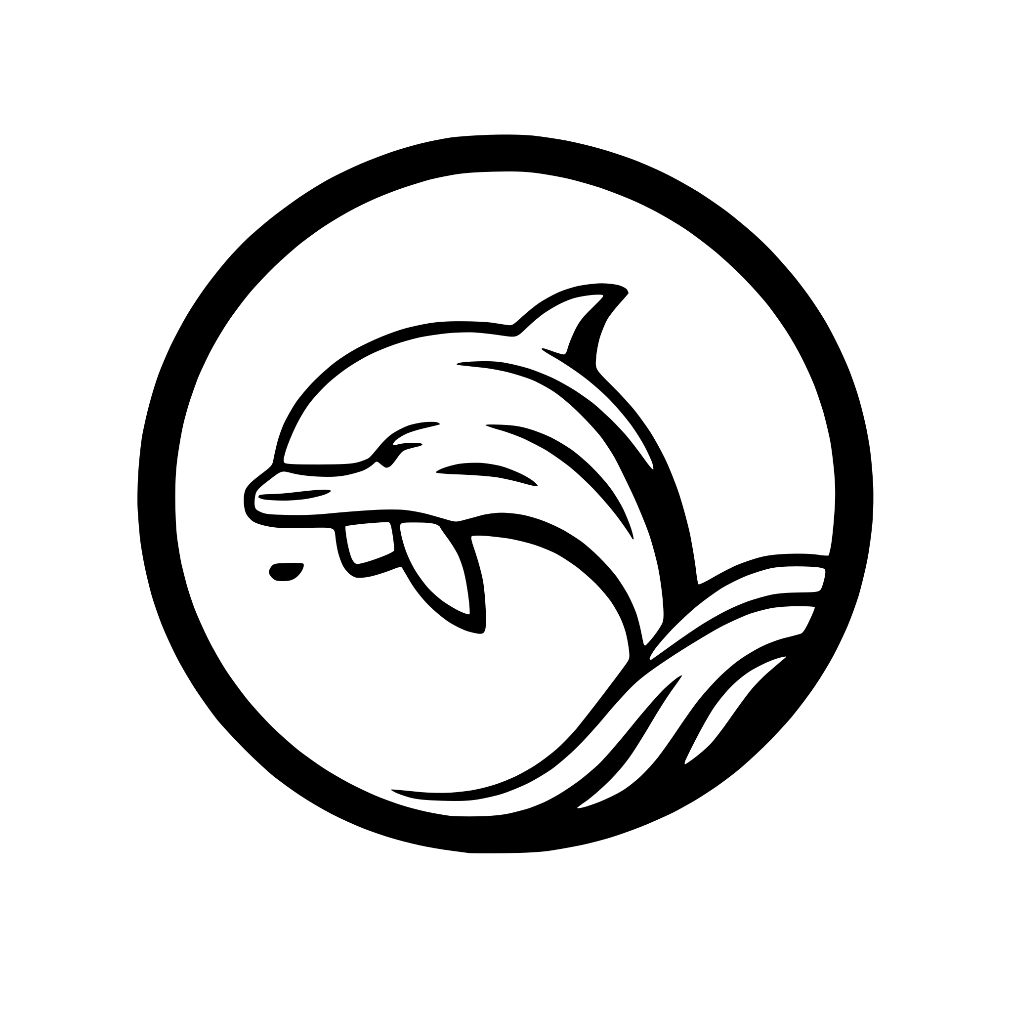 AI-generated SVG of a minimalist dolphin with wave