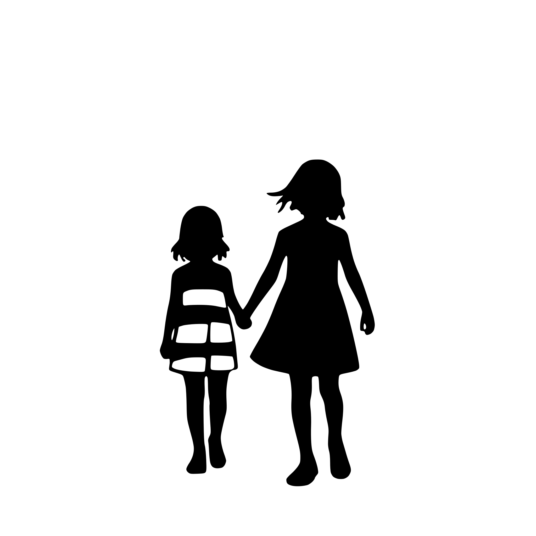AI-generated SVG of a a couple of kids having fun. No background.