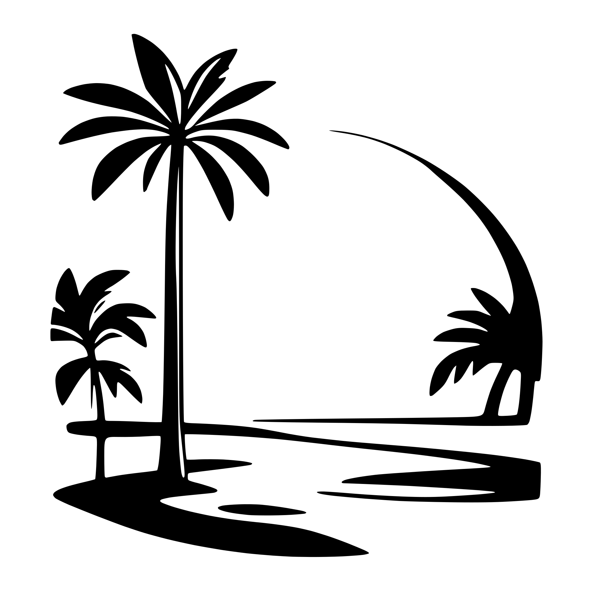 AI-generated SVG of 'palm tree on tropical island'