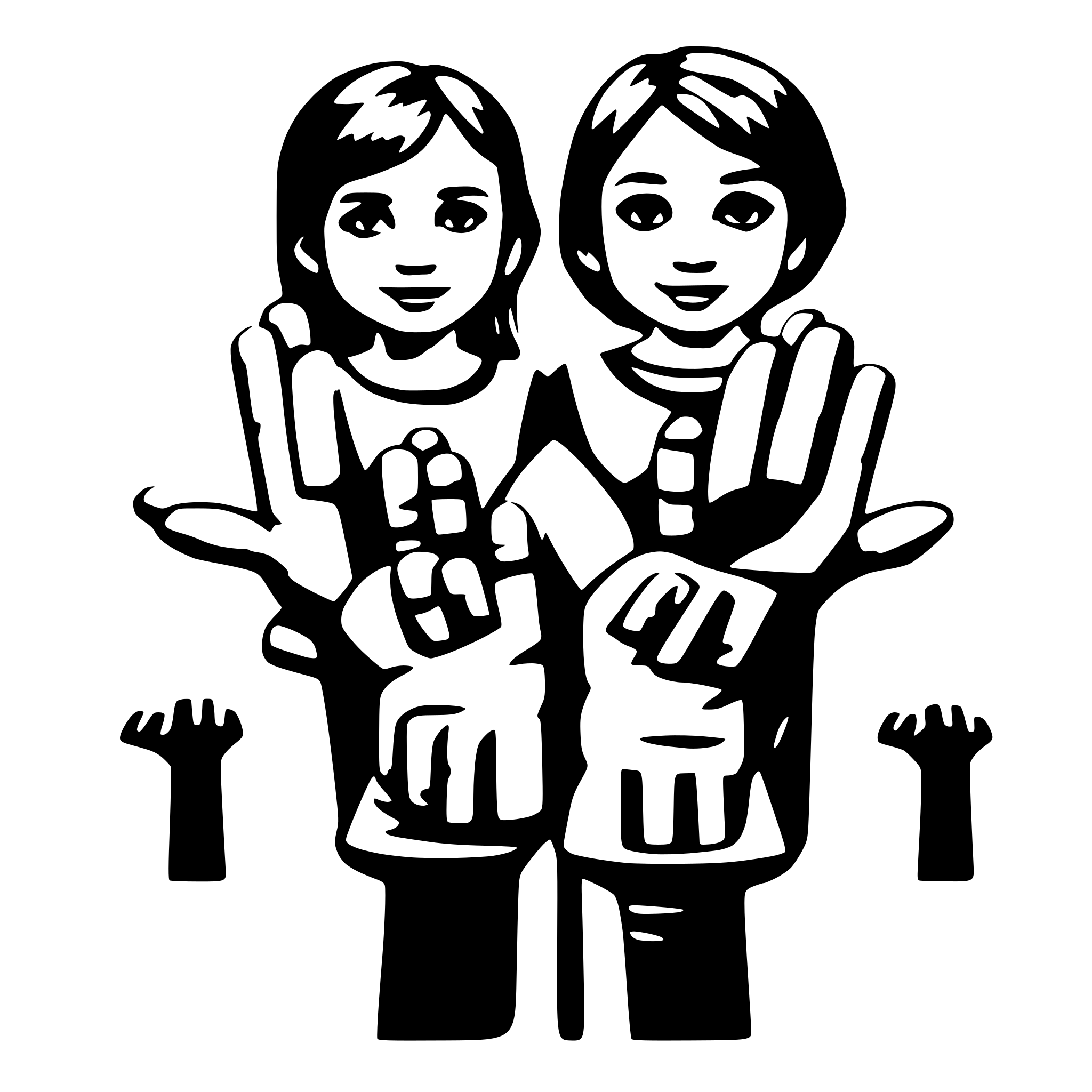 AI-generated SVG of a 12 Children holdng hands