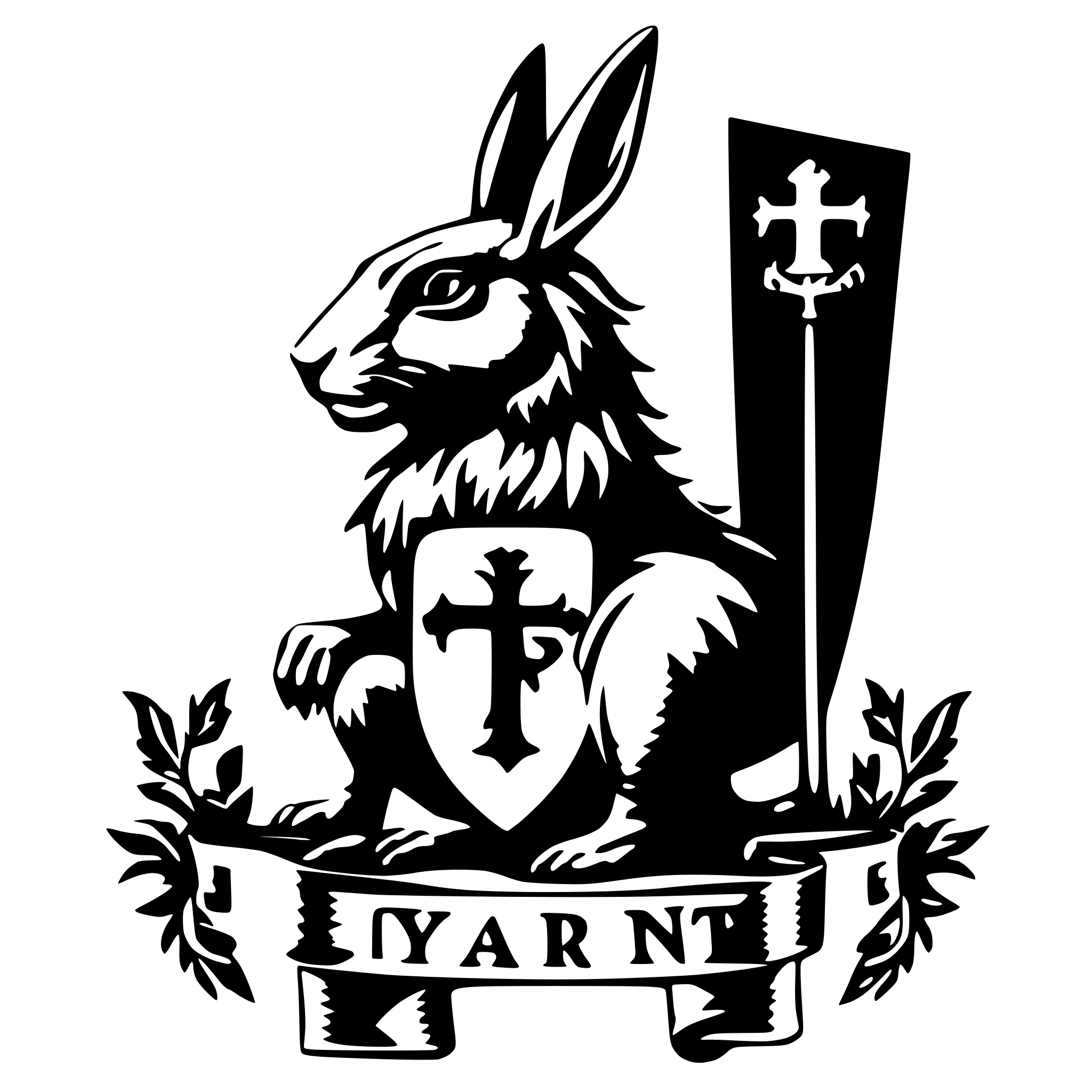 SVG Bundle for 'a family crest with a rabbit in one quadrant, a scroll ...