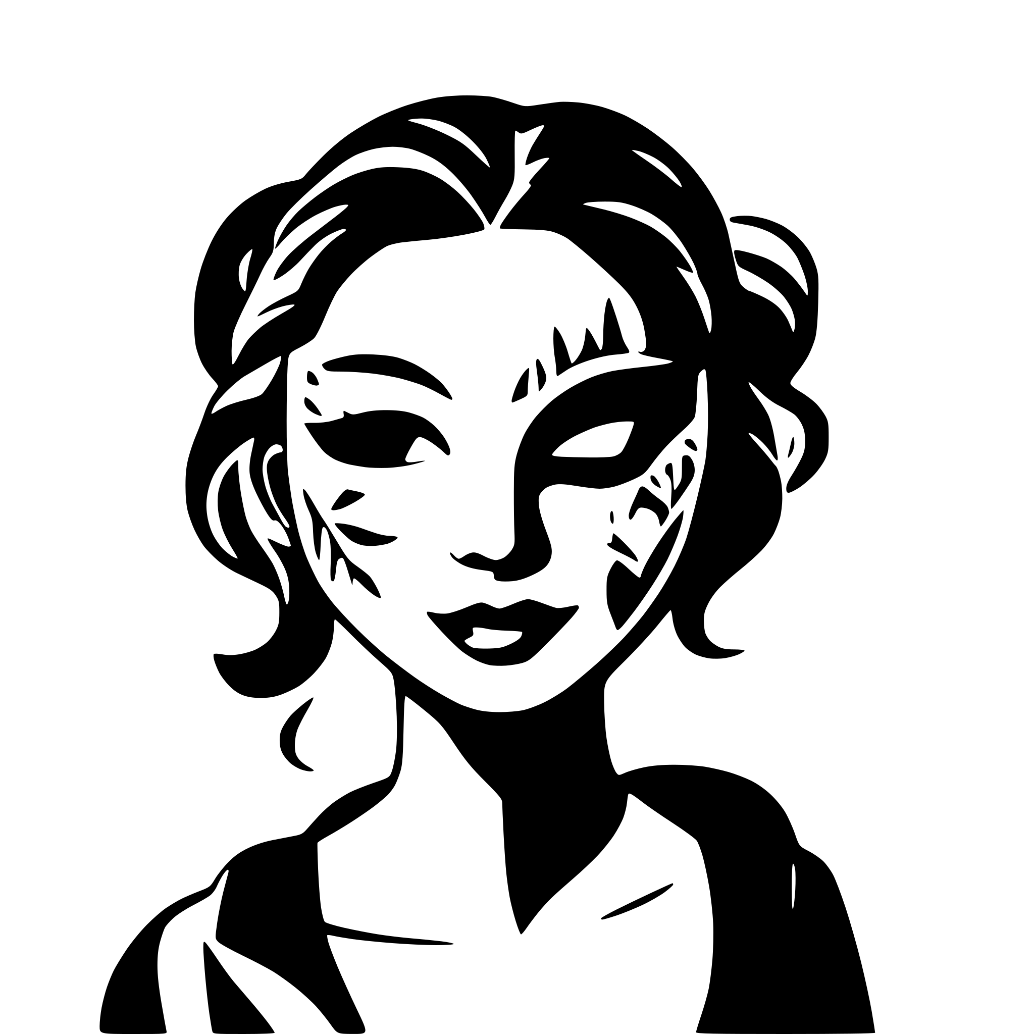 AI-generated SVG of a comedy and tragedy masks, non binary just masks don't make it a female