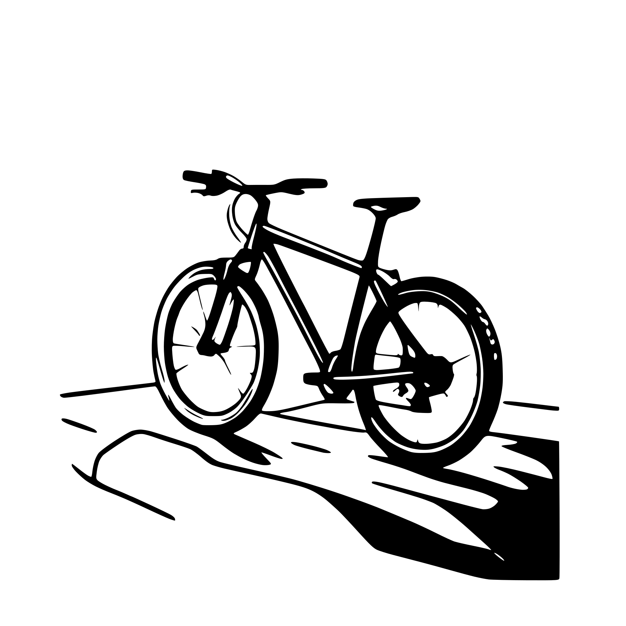 AI-generated SVG of 'mountainbike breaking out of a picture frame'