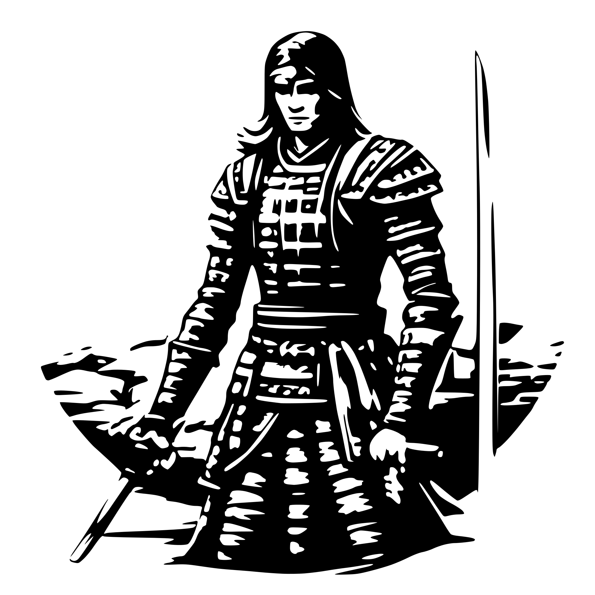 AI-generated SVG of a a samurai with katana