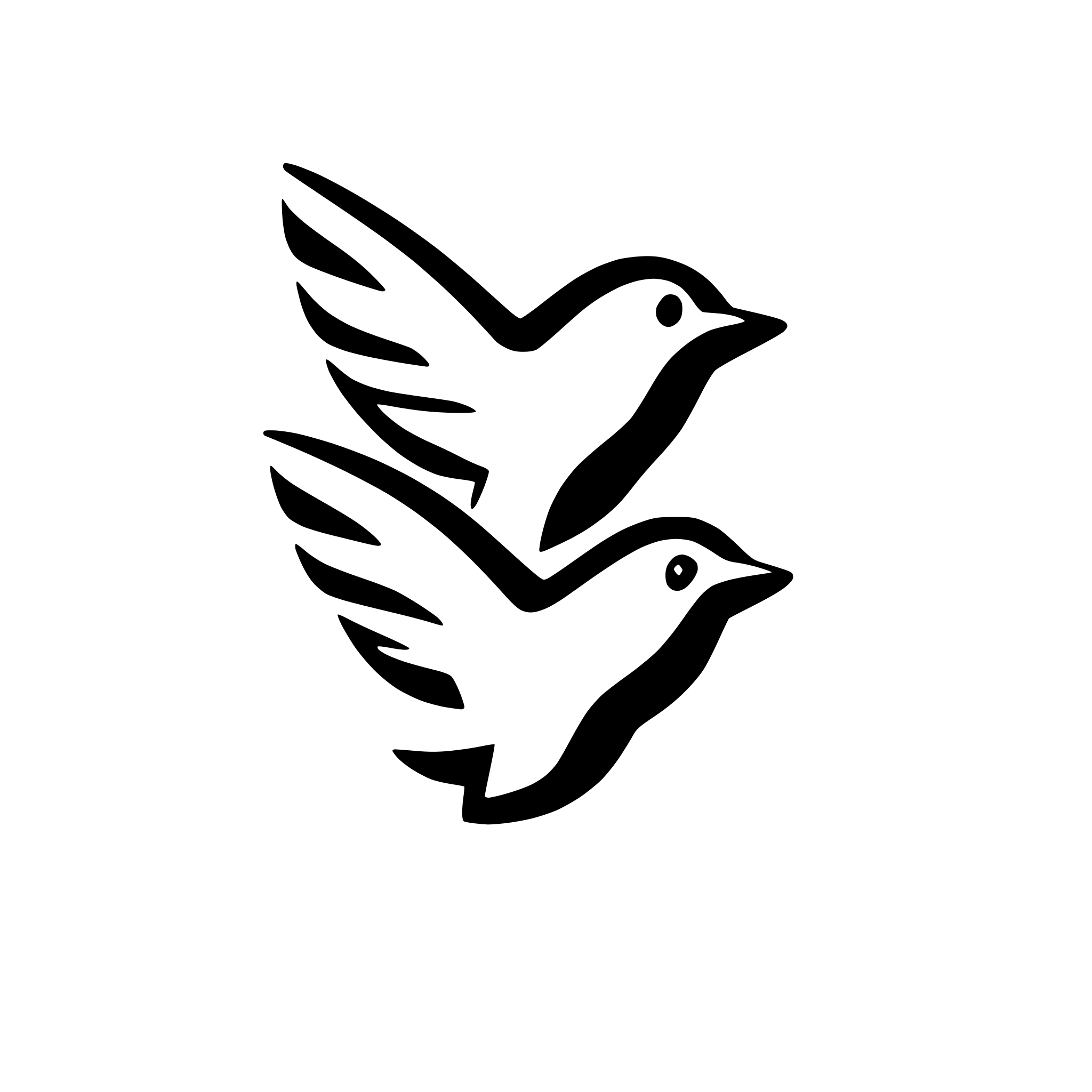 AI-generated SVG of a a silhouette of a pair of birds flying